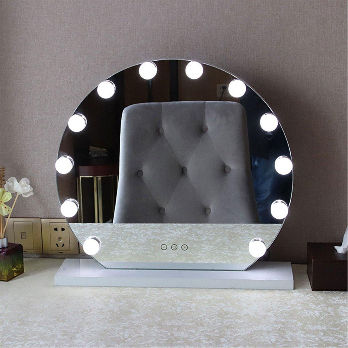White - Kabinet UK - Round Hollywood Makeup Mirror with White Base - 3