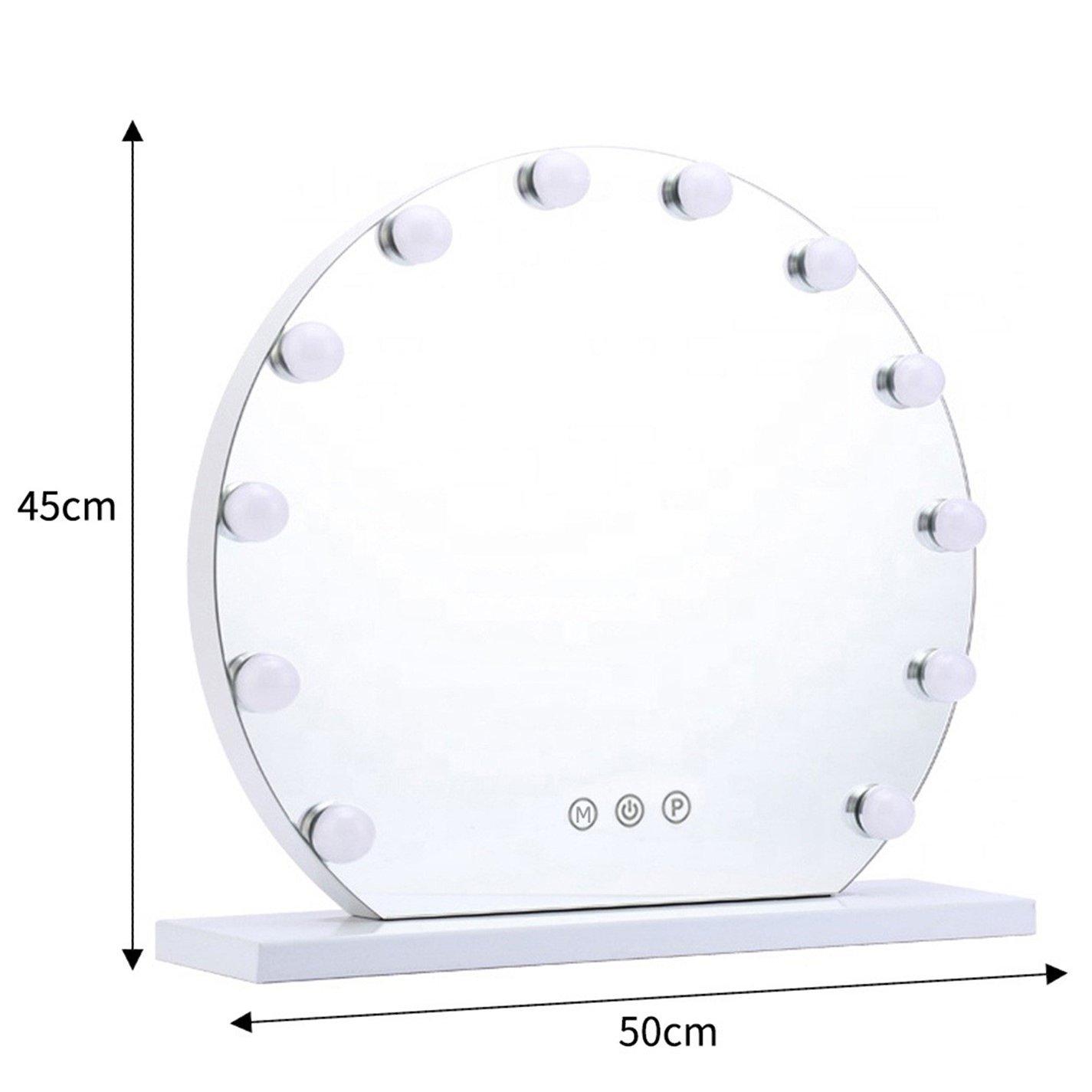 White - Kabinet UK - Round Hollywood Makeup Mirror with White Base - 5