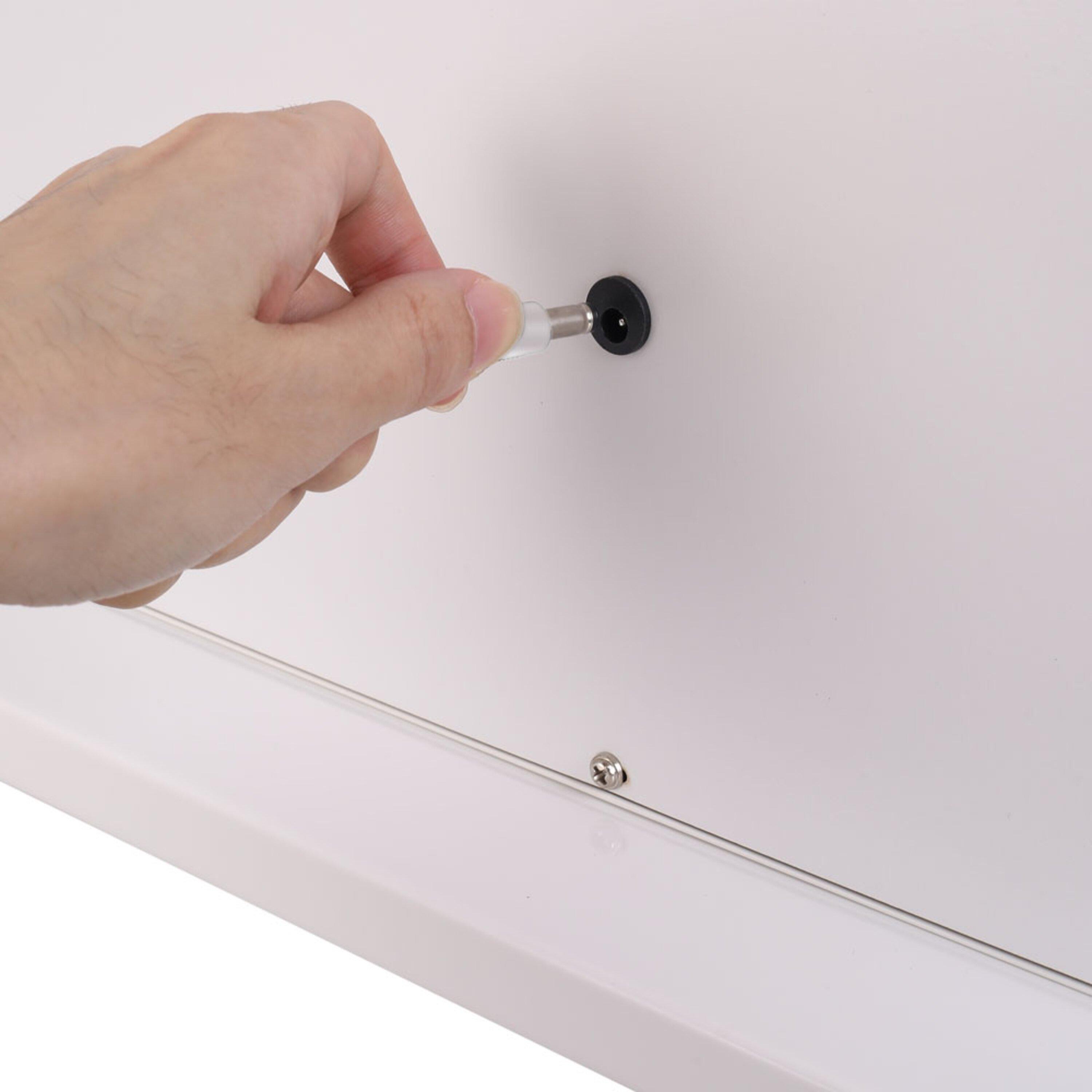 White - Kabinet UK - Rounded Rectangle Makeup Mirror with Base - 6