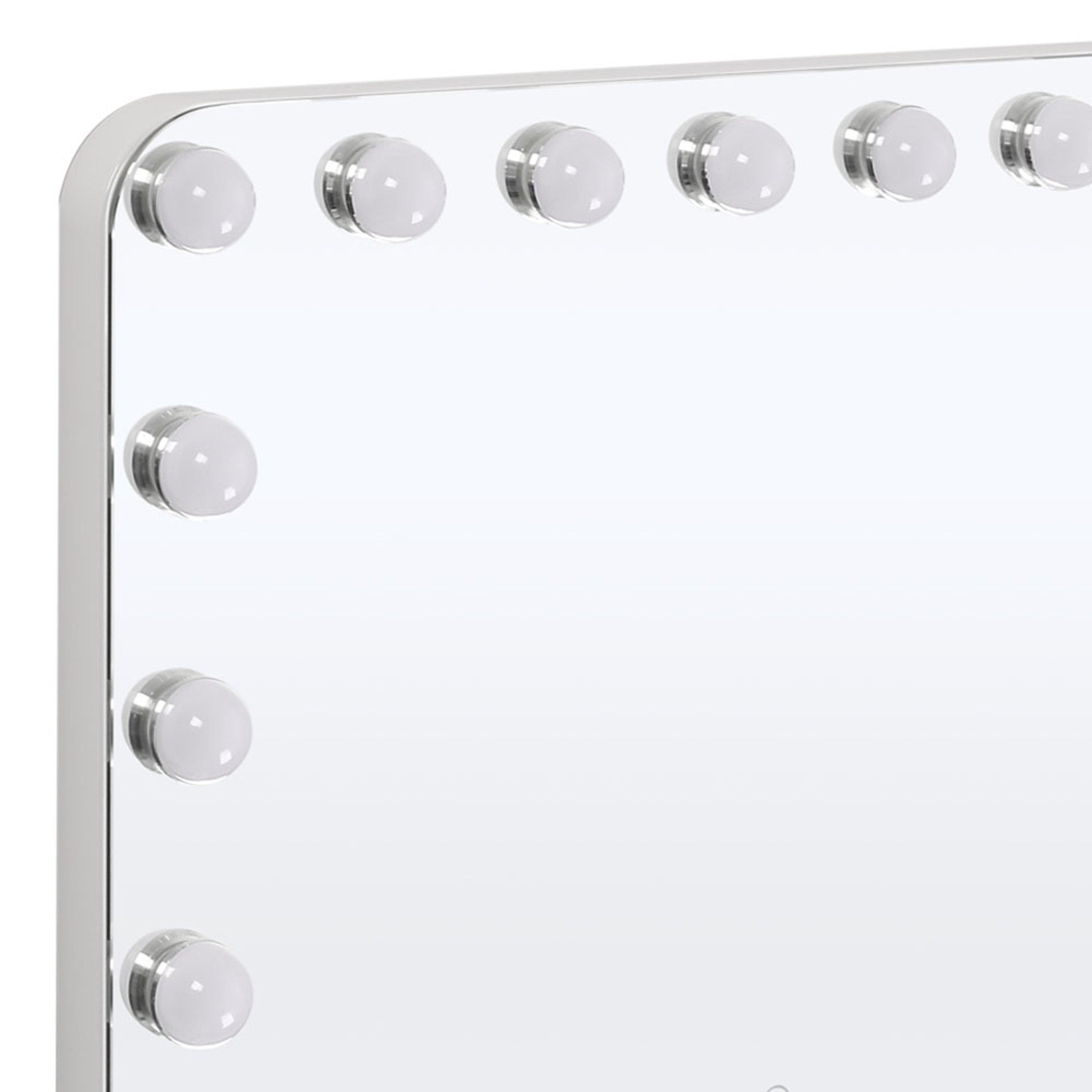 White - Kabinet UK - Rounded Rectangle Makeup Mirror with Base - 8