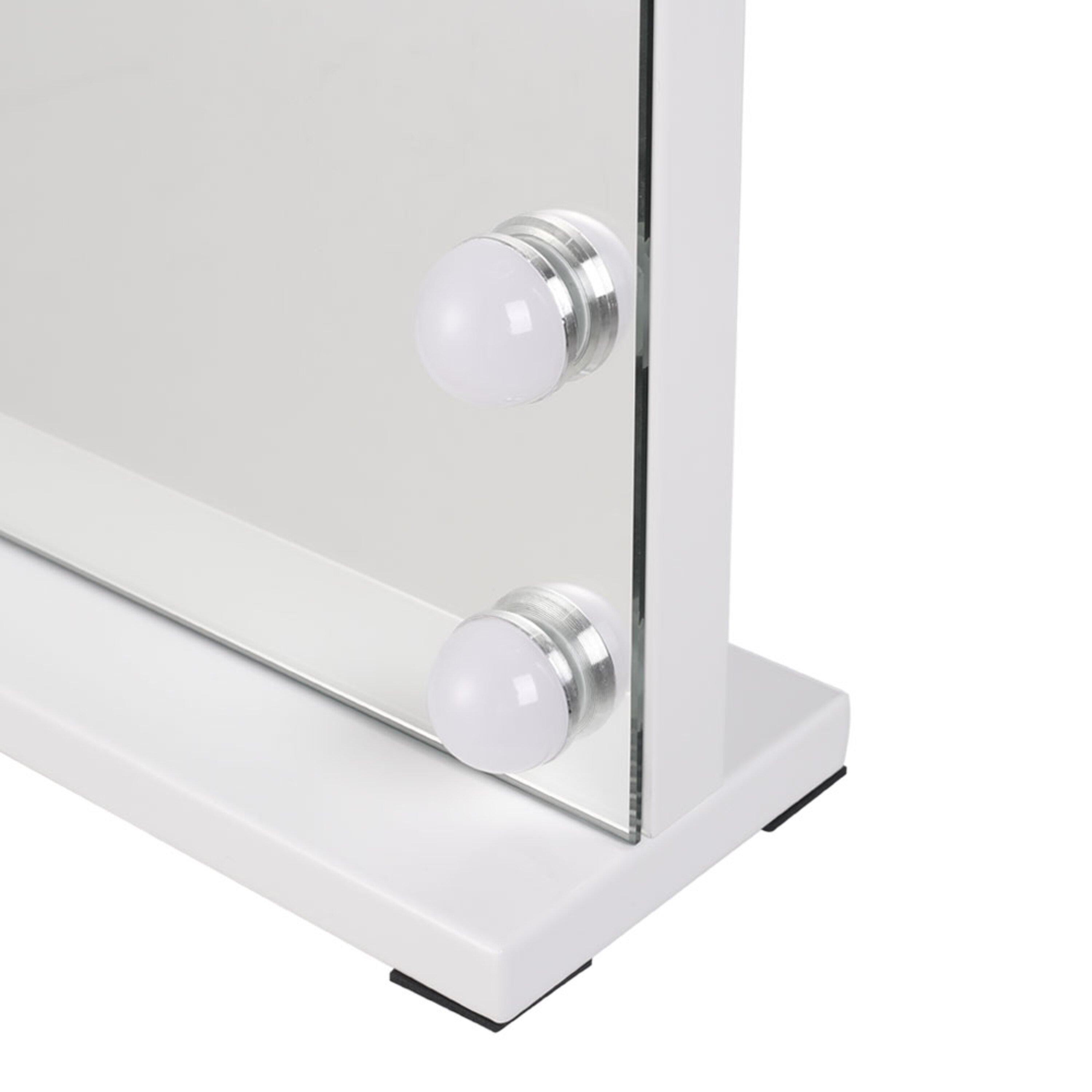 White - Kabinet UK - Rounded Rectangle Makeup Mirror with Base - 9