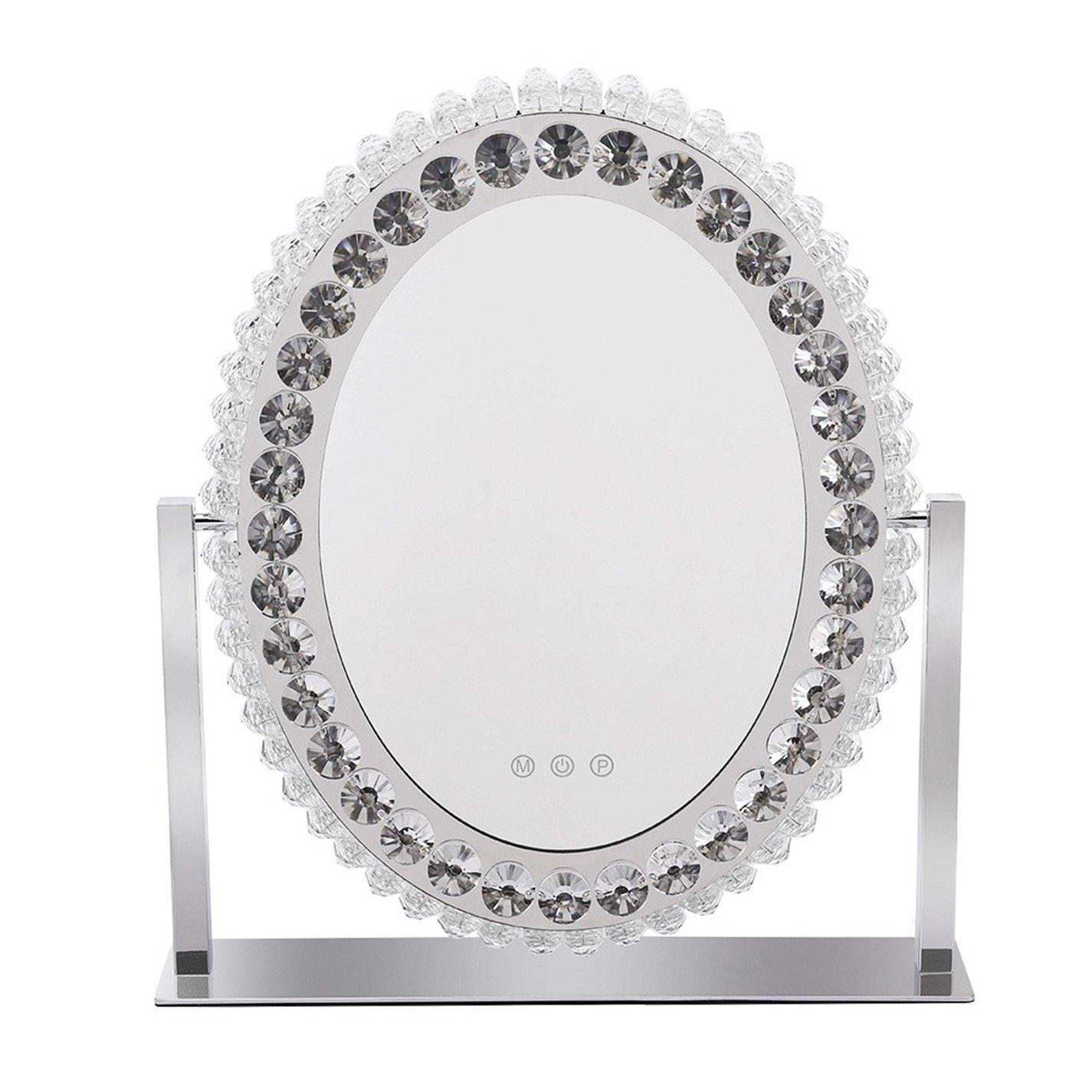 White - Kabinet UK - Oval Hollywood Makeup Mirror with Crystal Frame - 3