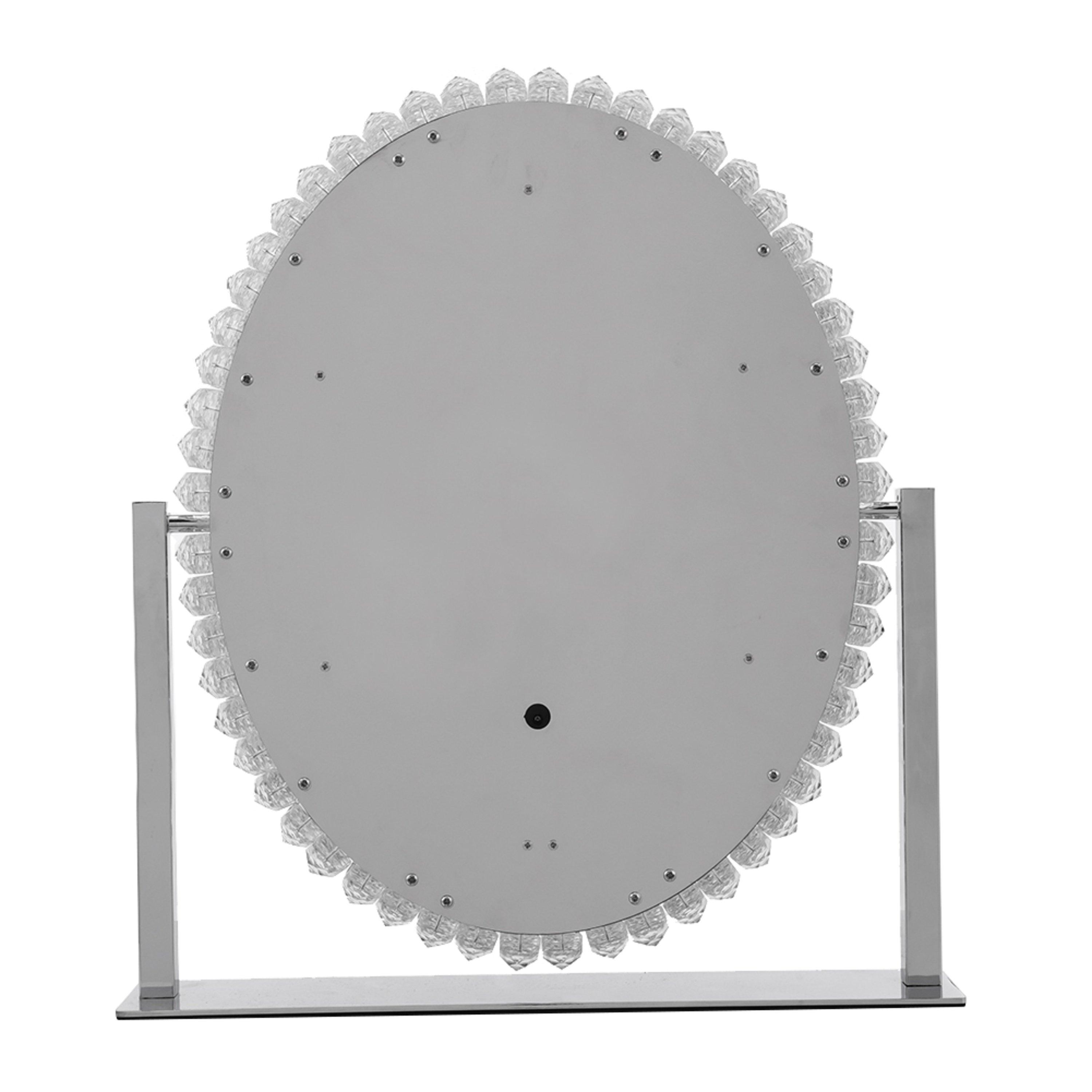 White - Kabinet UK - Oval Hollywood Makeup Mirror with Crystal Frame - 6