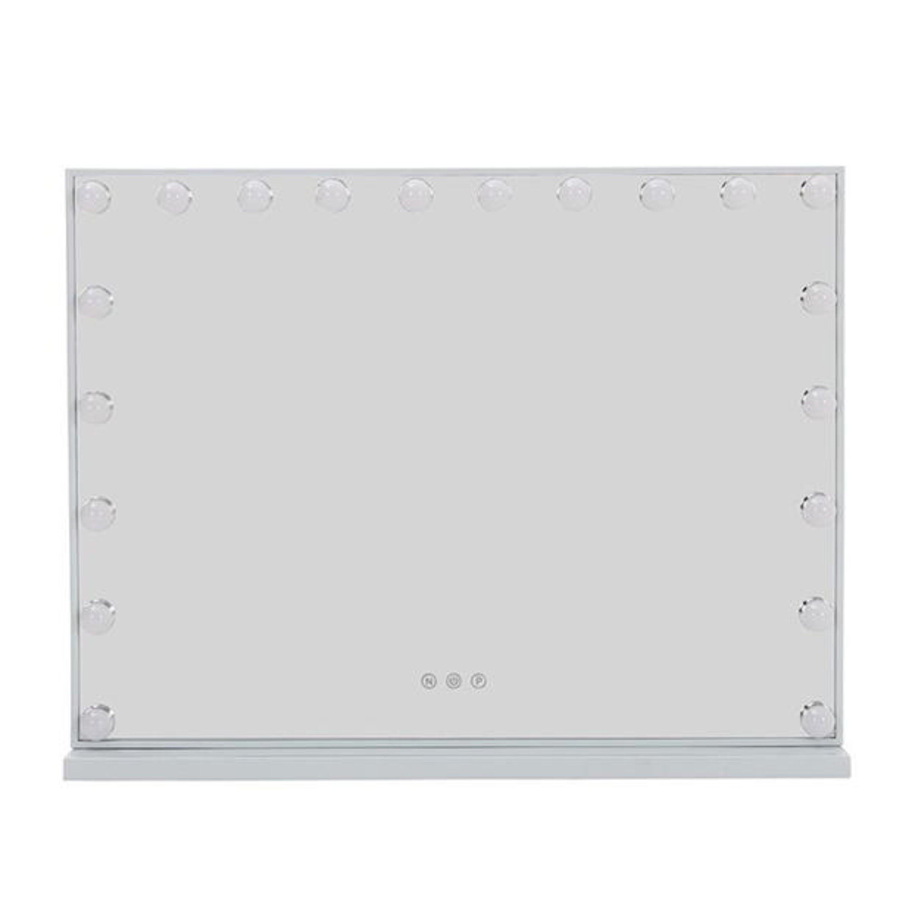 White - Kabinet UK - Hollywood Style Lighted Rectangular Makeup Mirror - 2
