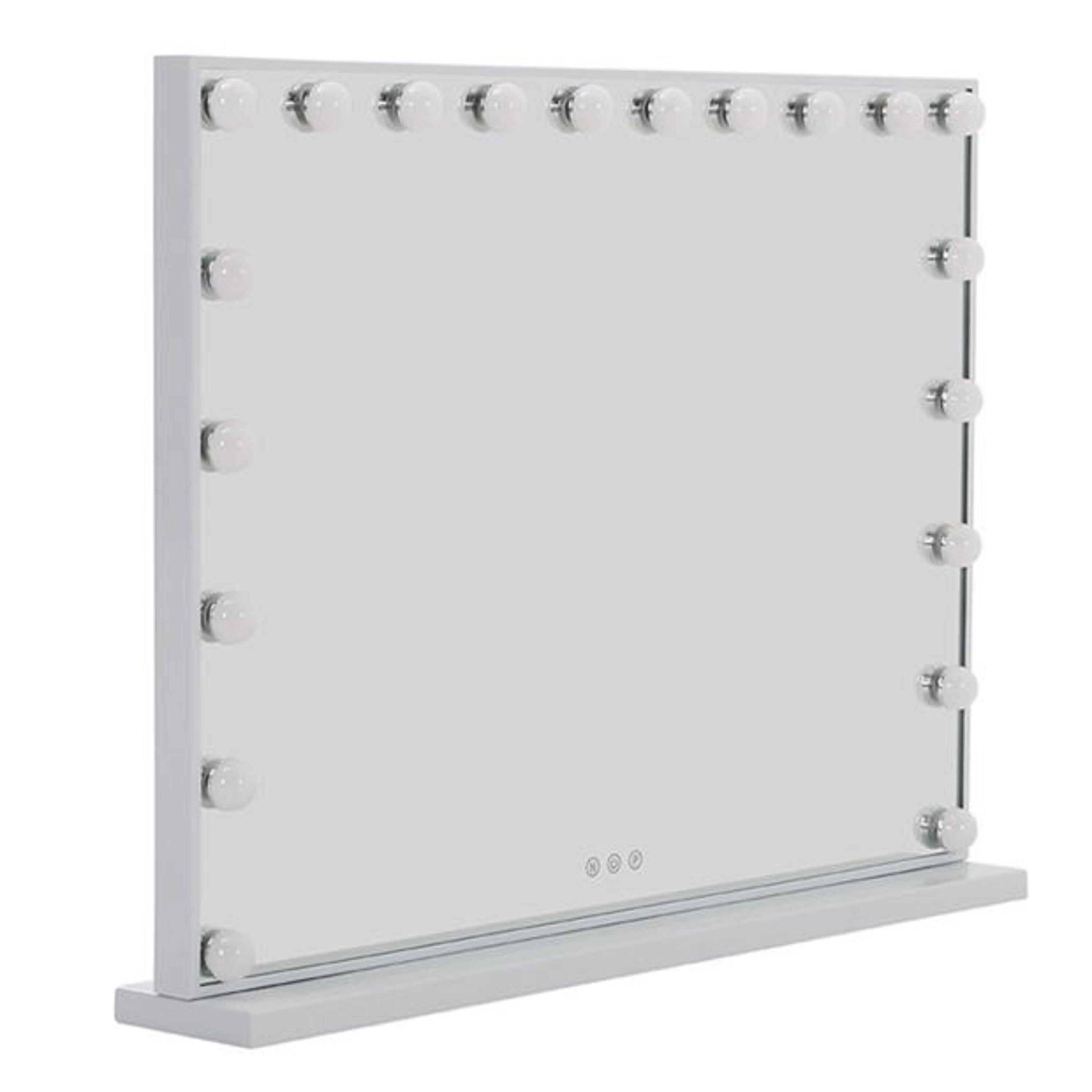 White - Kabinet UK - Hollywood Style Lighted Rectangular Makeup Mirror - 3