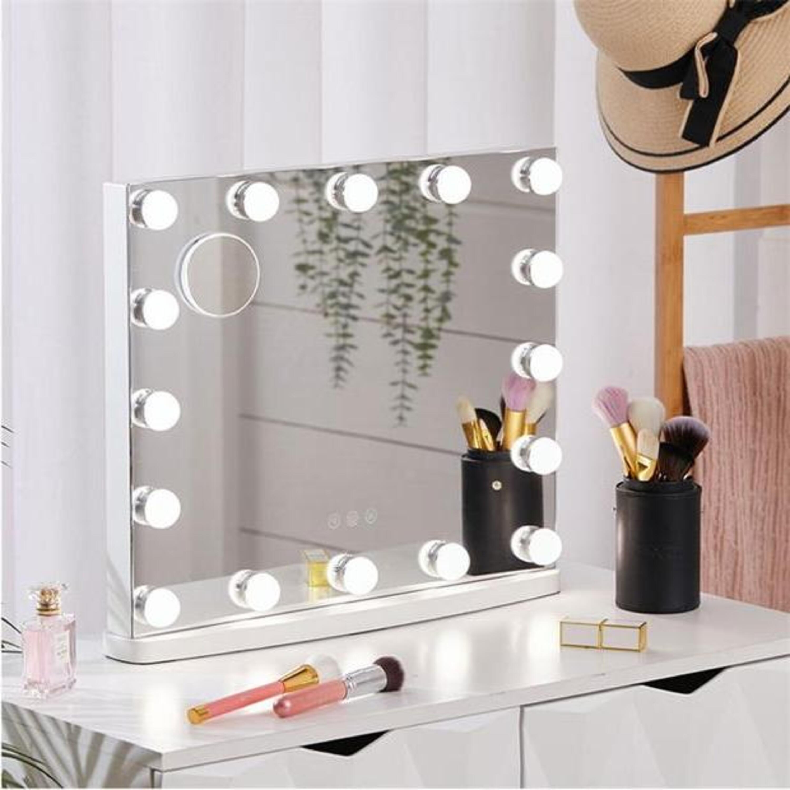 White - Kabinet UK - Rectangular Hollywood Makeup Mirror with LED Light - 2