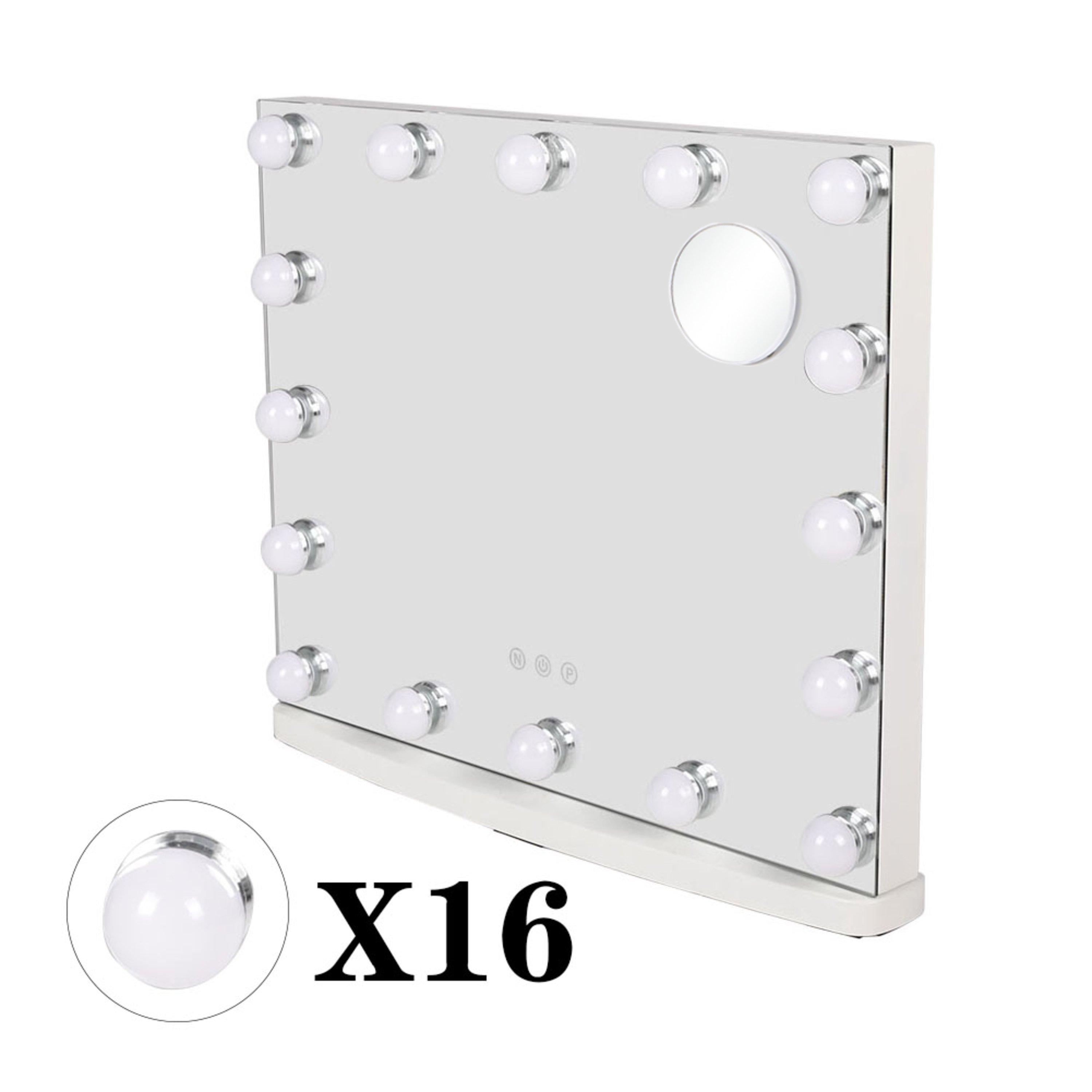 White - Kabinet UK - Rectangular Hollywood Makeup Mirror with LED Light - 11