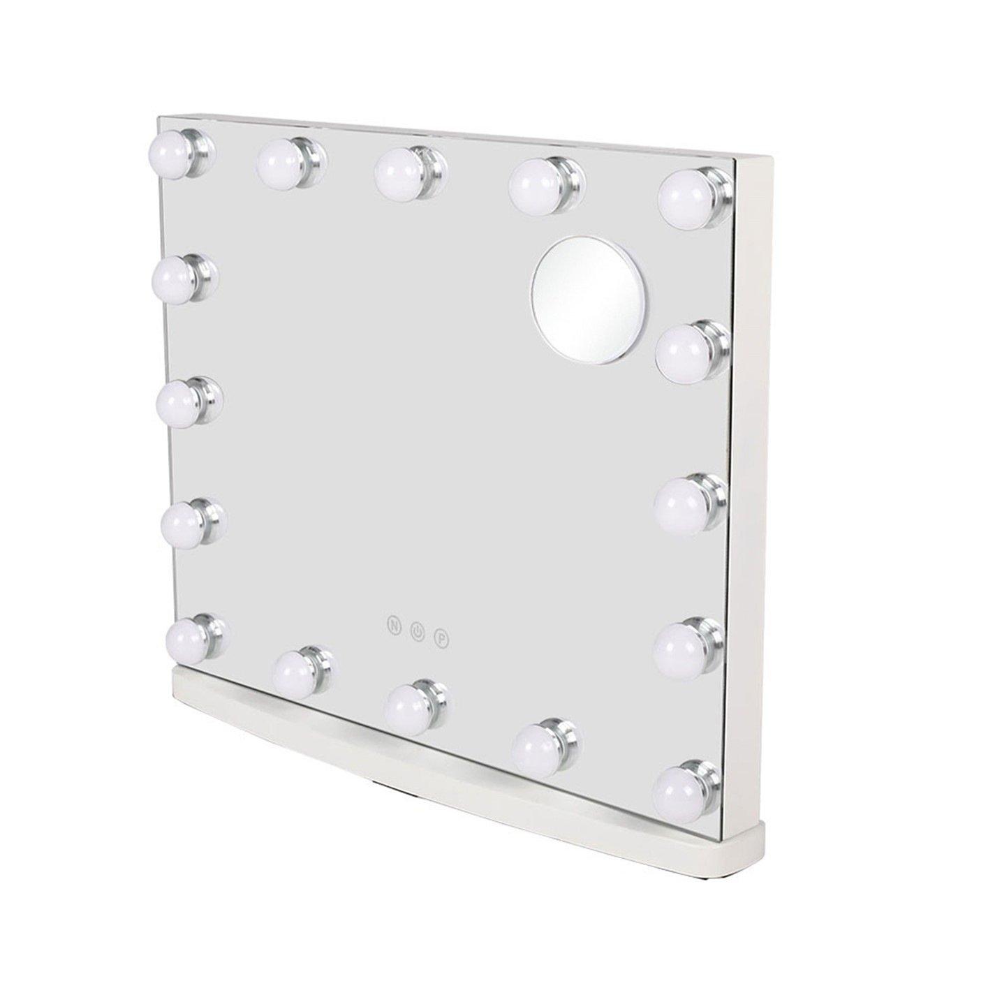 White - Kabinet UK - Rectangular Hollywood Makeup Mirror with LED Light - 4