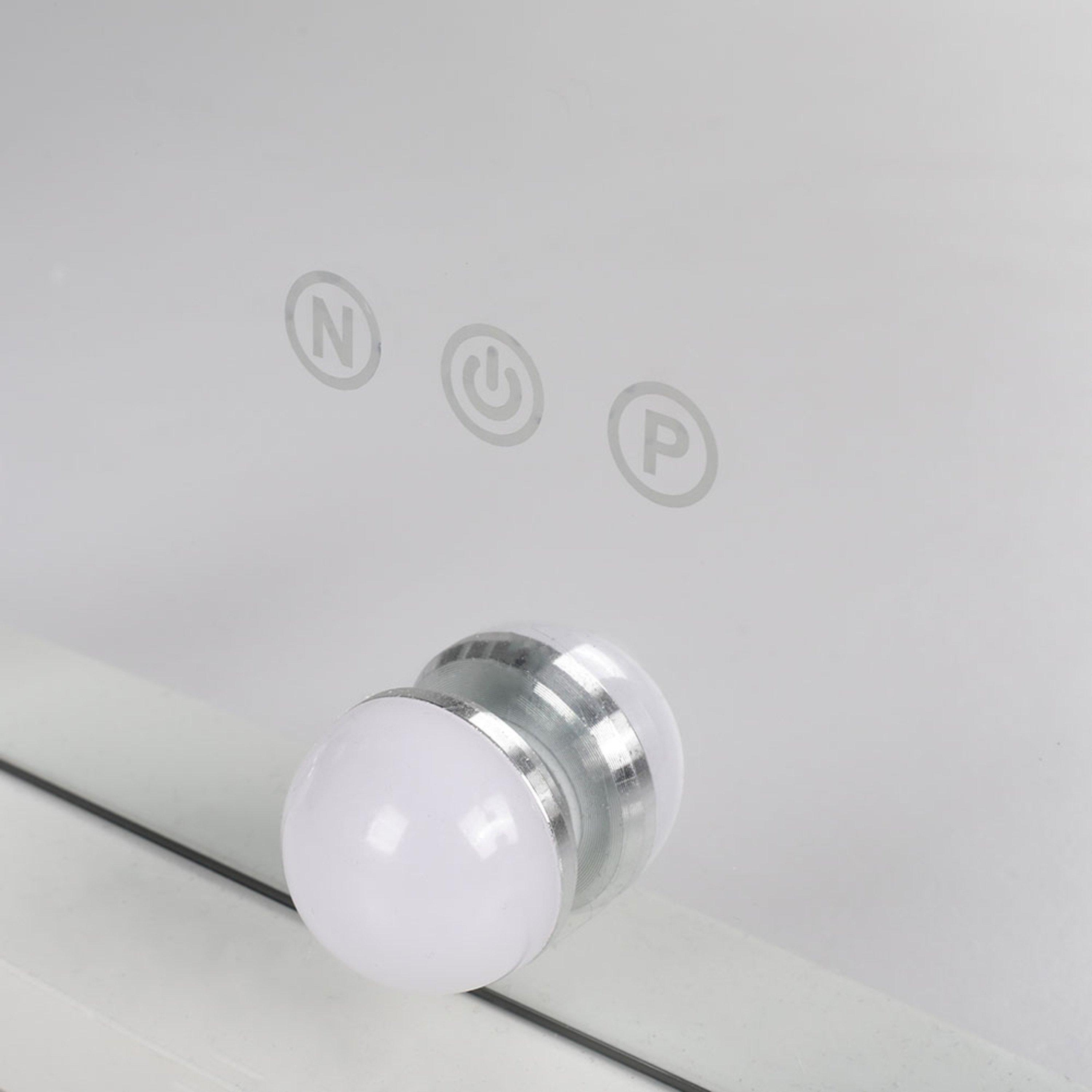 White - Kabinet UK - Rectangular Hollywood Makeup Mirror with LED Light - 9