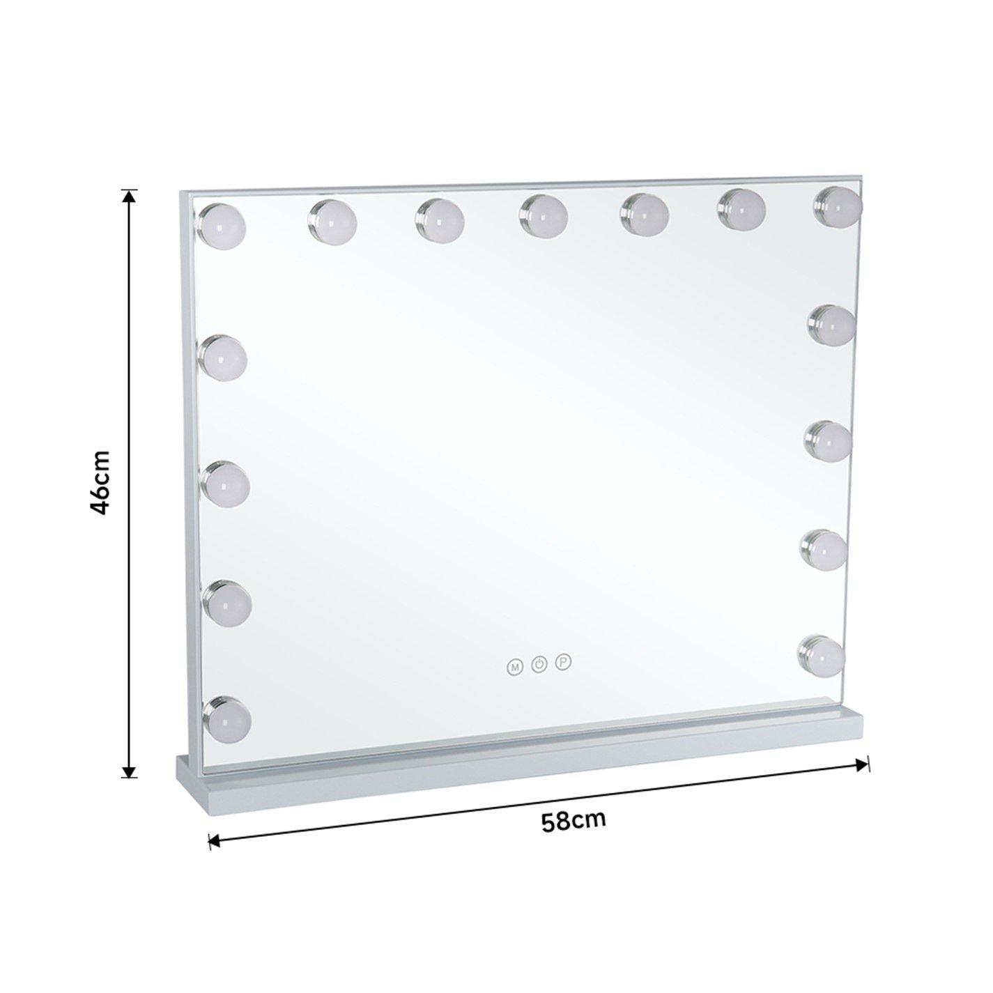 White - Kabinet UK - Rectangular Makeup Mirror with Base - 10
