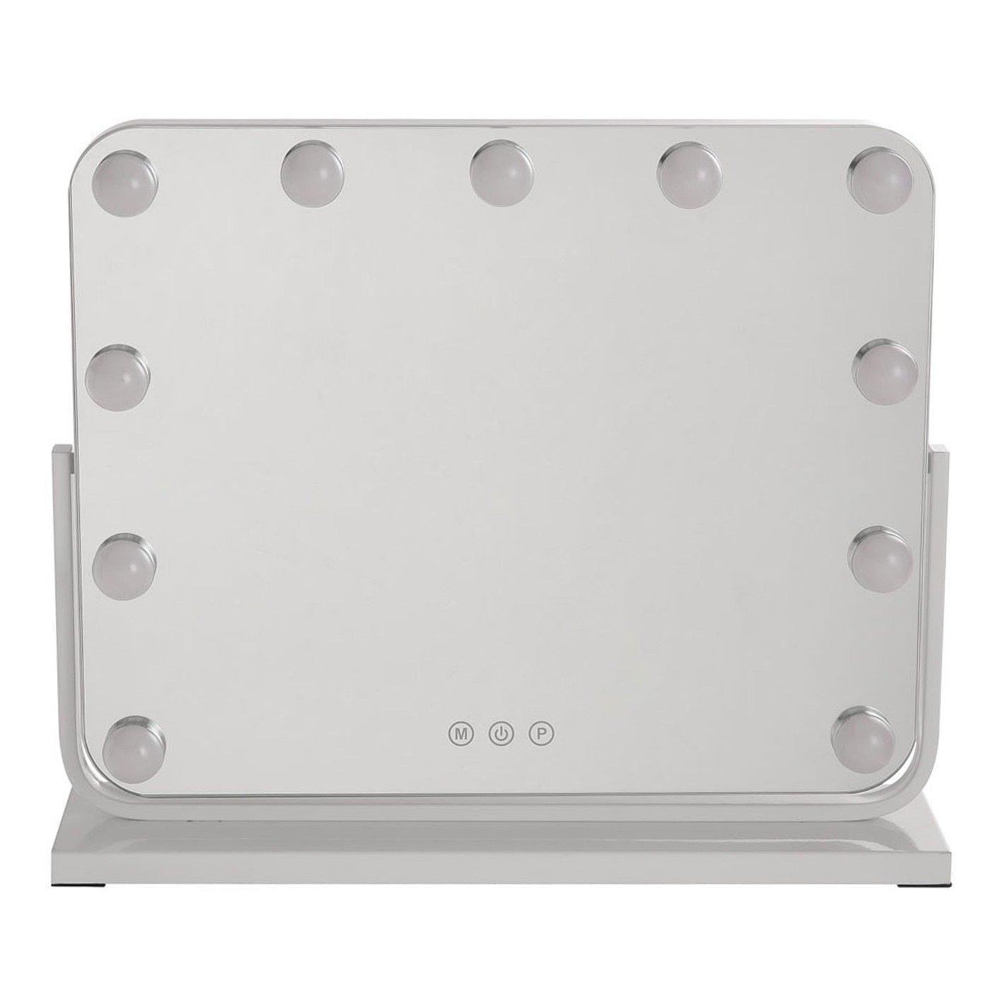 White - Kabinet UK - Rotating Rectangular Mirror with 11 Bulbs - 3