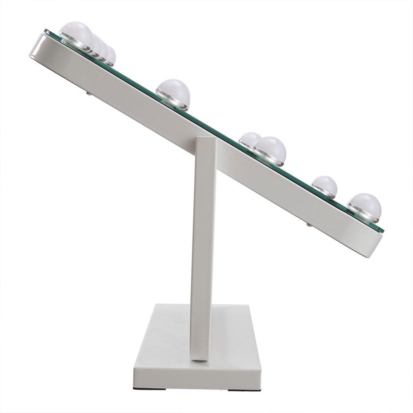 White - Kabinet UK - Rotating Rectangular Mirror with 11 Bulbs - 5