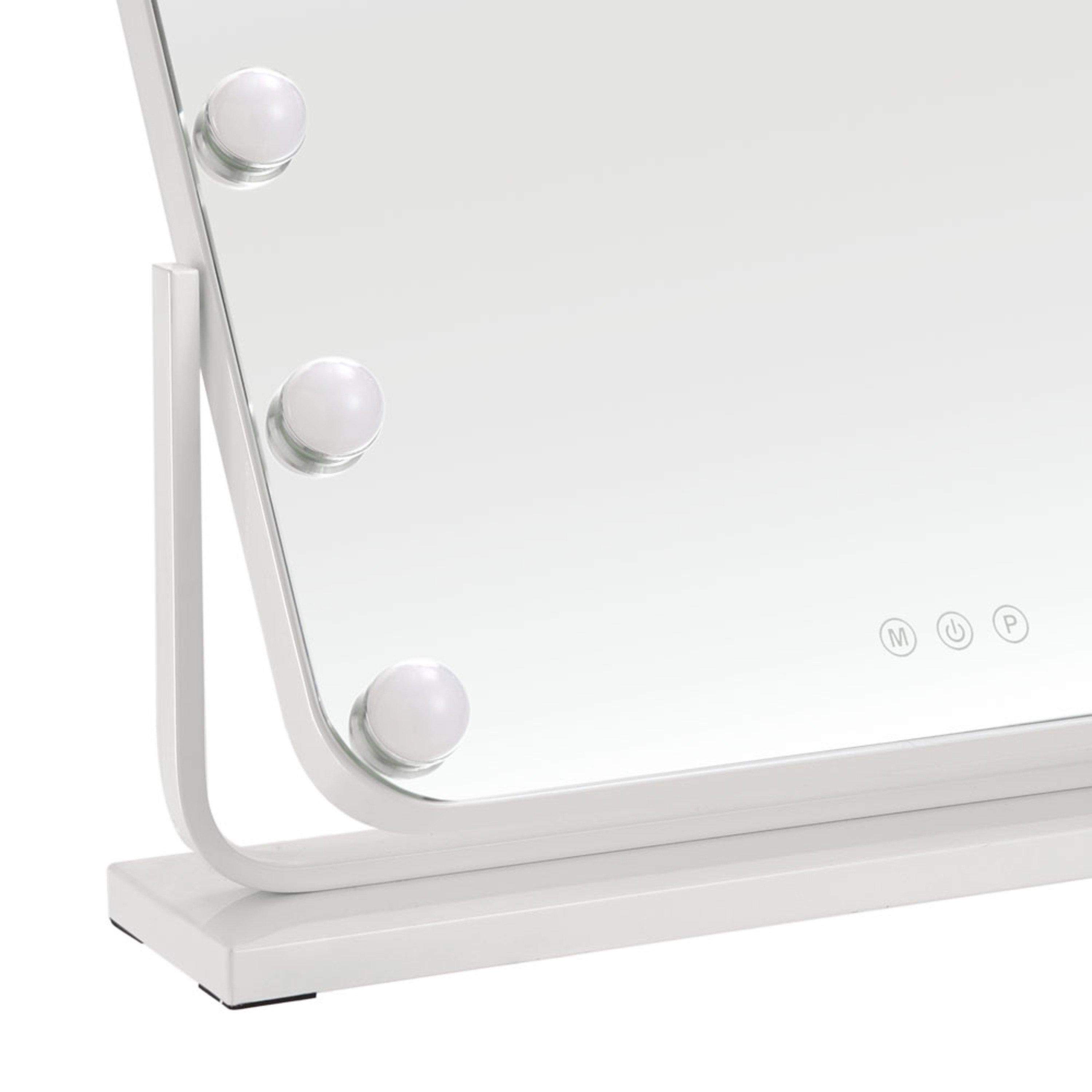 White - Kabinet UK - Rotating Rectangular Mirror with 11 Bulbs - 9