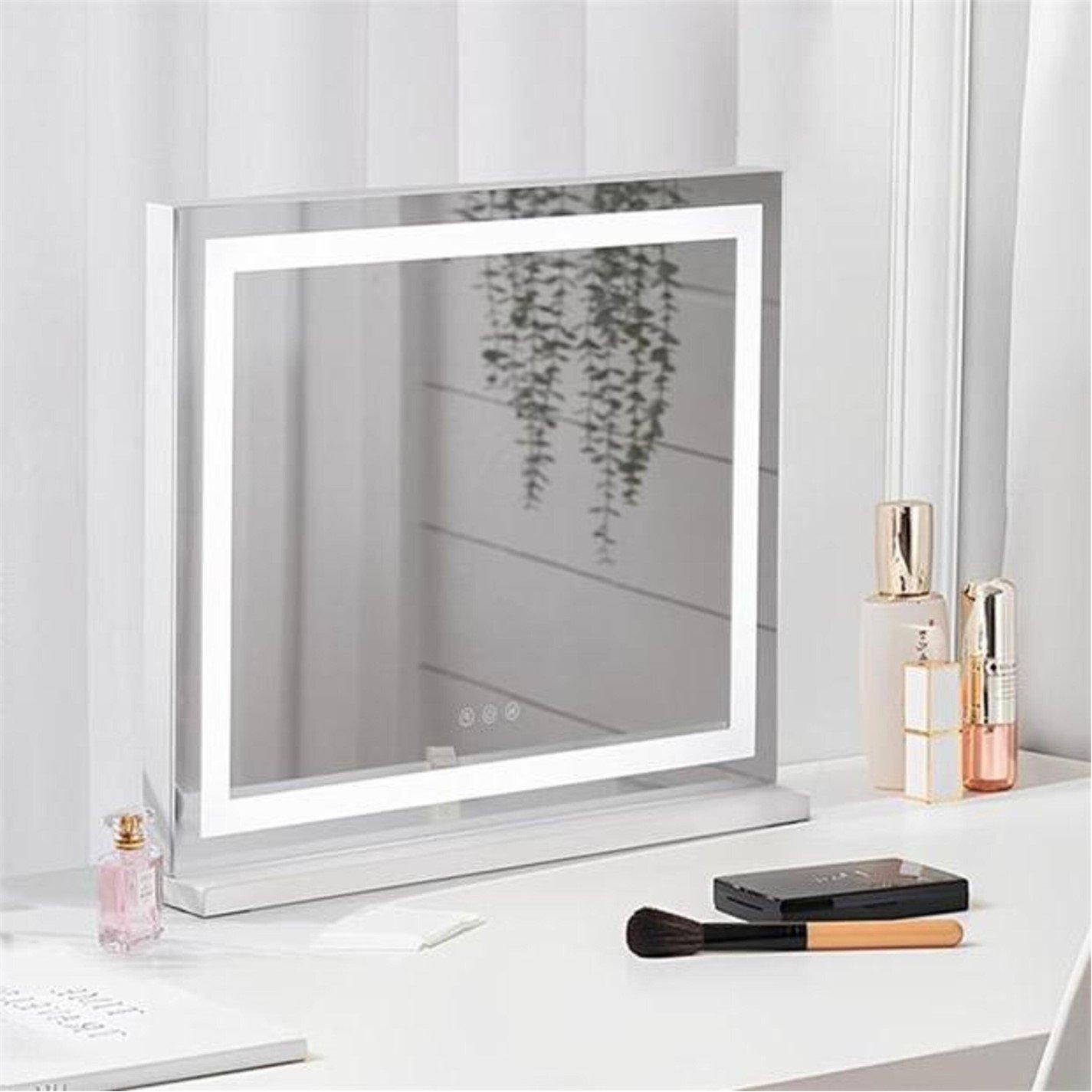 White - Kabinet UK - Rectangular Makeup Mirror with LED Light Strip - 1