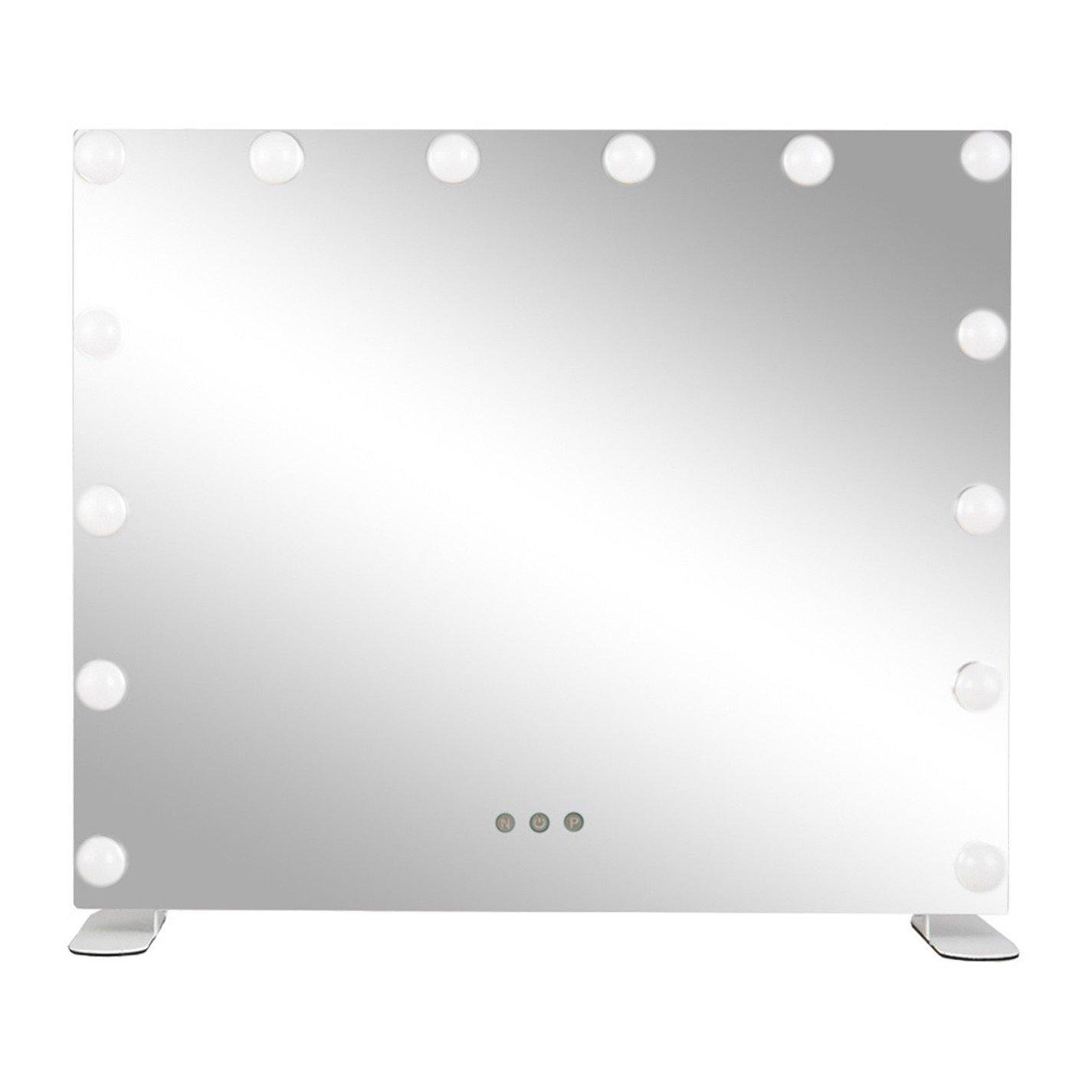 White - Kabinet UK - Rectangular Hollywood Makeup Mirror with Stand - 3