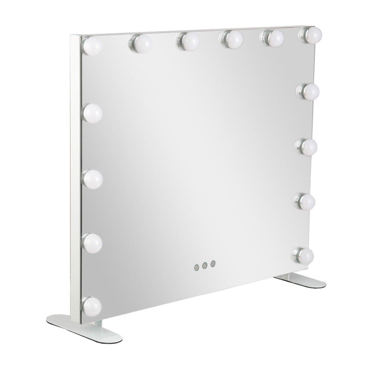 White - Kabinet UK - Rectangular Hollywood Makeup Mirror with Stand - 4
