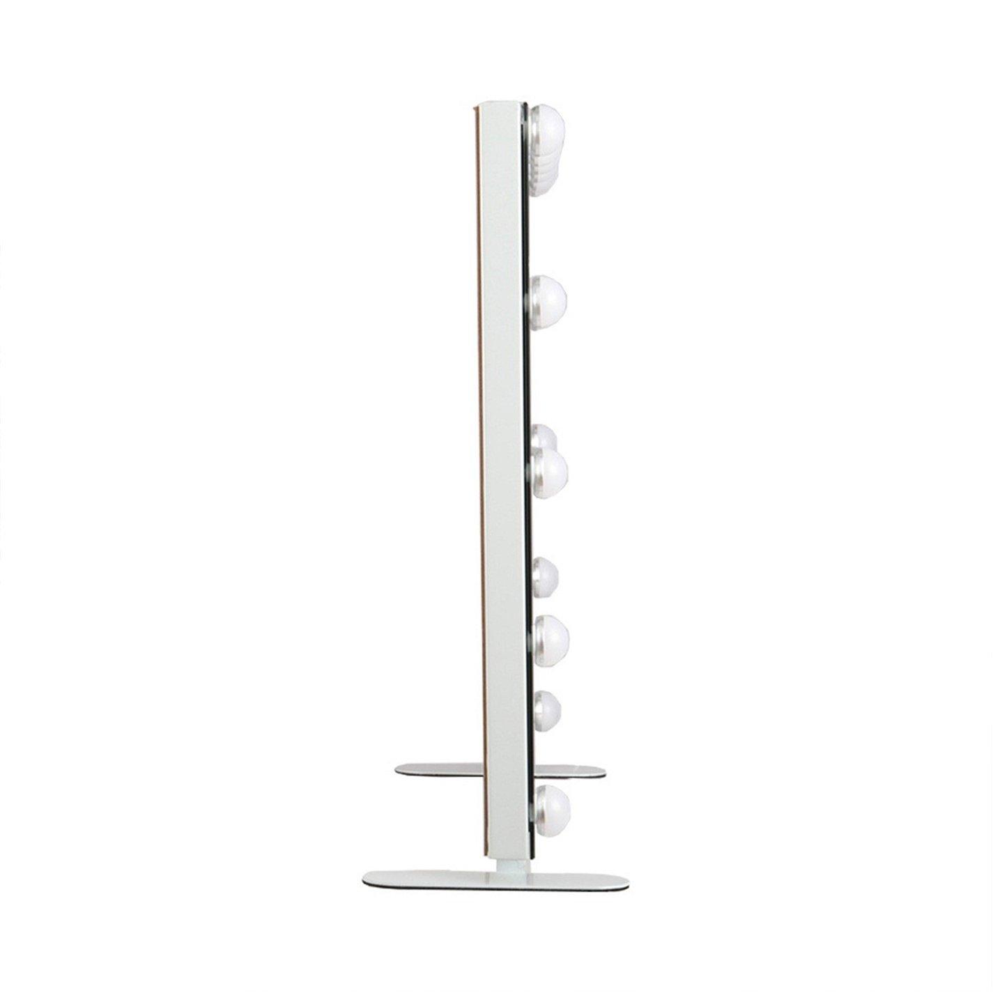White - Kabinet UK - Rectangular Hollywood Makeup Mirror with Stand - 5