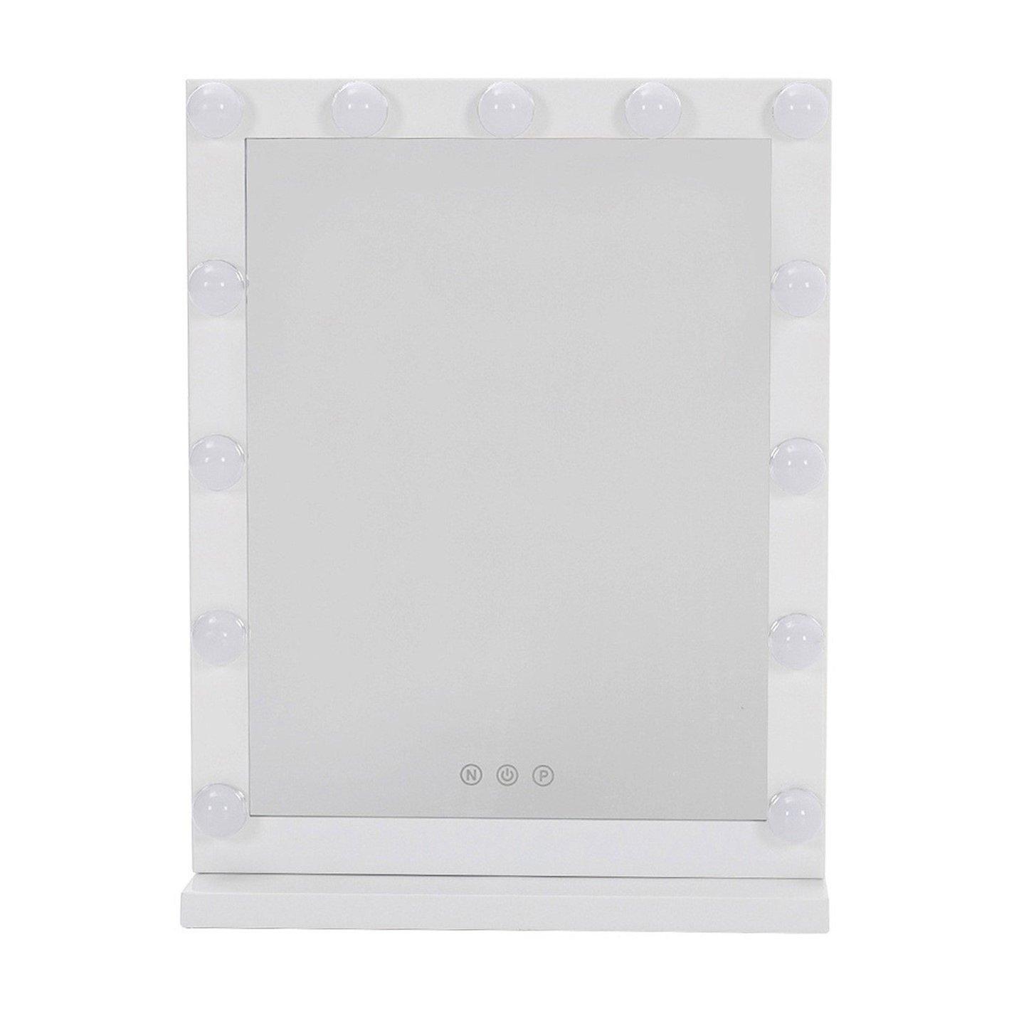 White - Kabinet UK - White Framed Rectangular Makeup Mirror 40x52 CM - 3