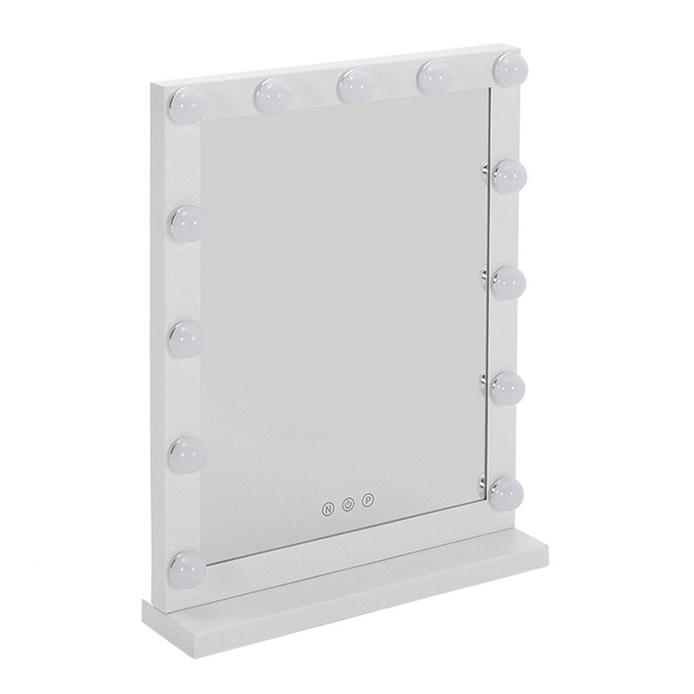White - Kabinet UK - White Framed Rectangular Makeup Mirror 40x52 CM - 4