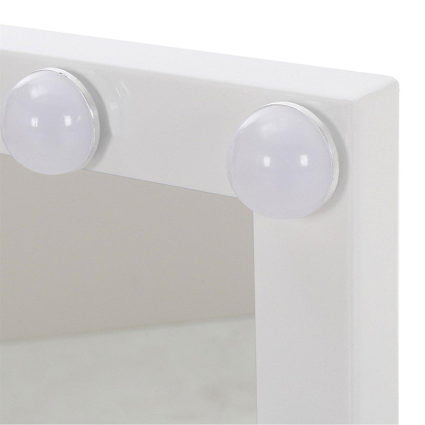 White - Kabinet UK - White Framed Rectangular Makeup Mirror 40x52 CM - 5