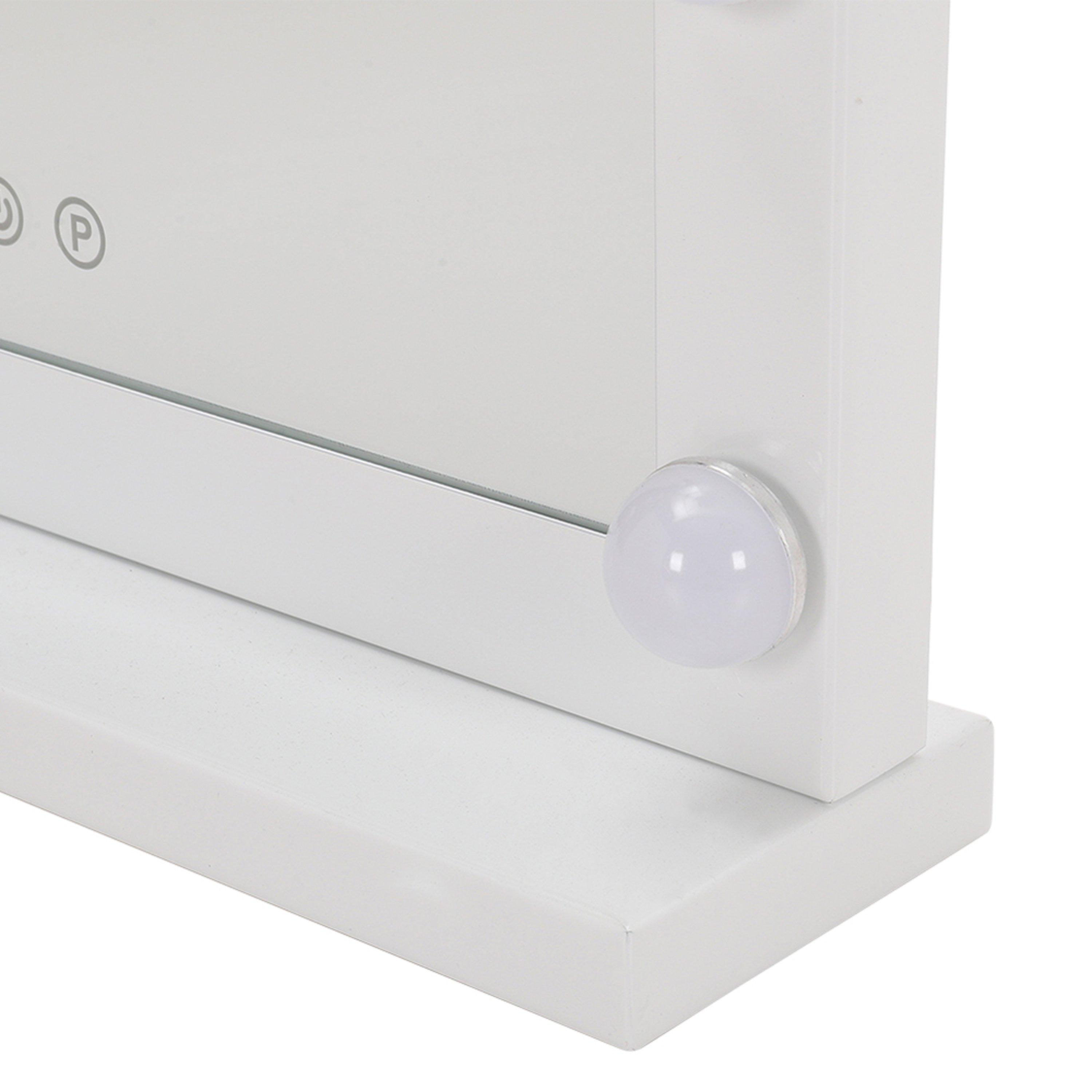 White - Kabinet UK - White Framed Rectangular Makeup Mirror 40x52 CM - 8