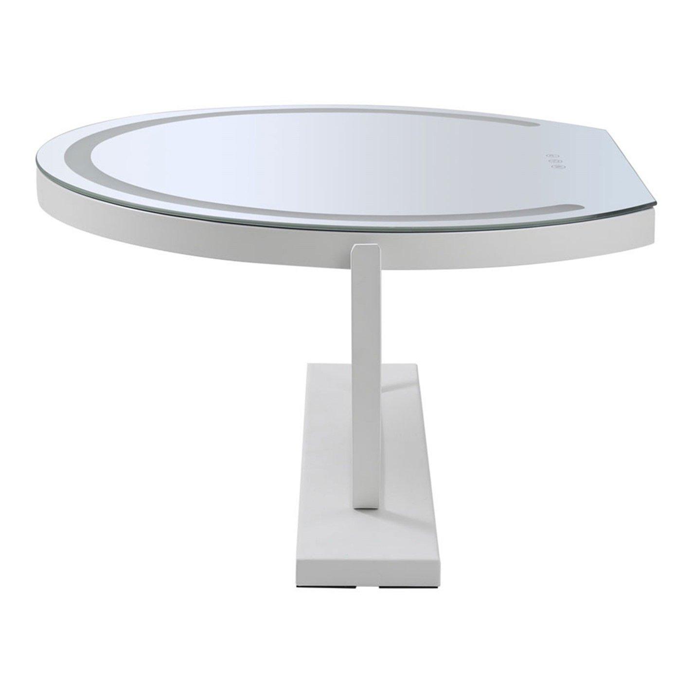 White - Kabinet UK - Round Makeup Mirror with LED Light and Base - 5