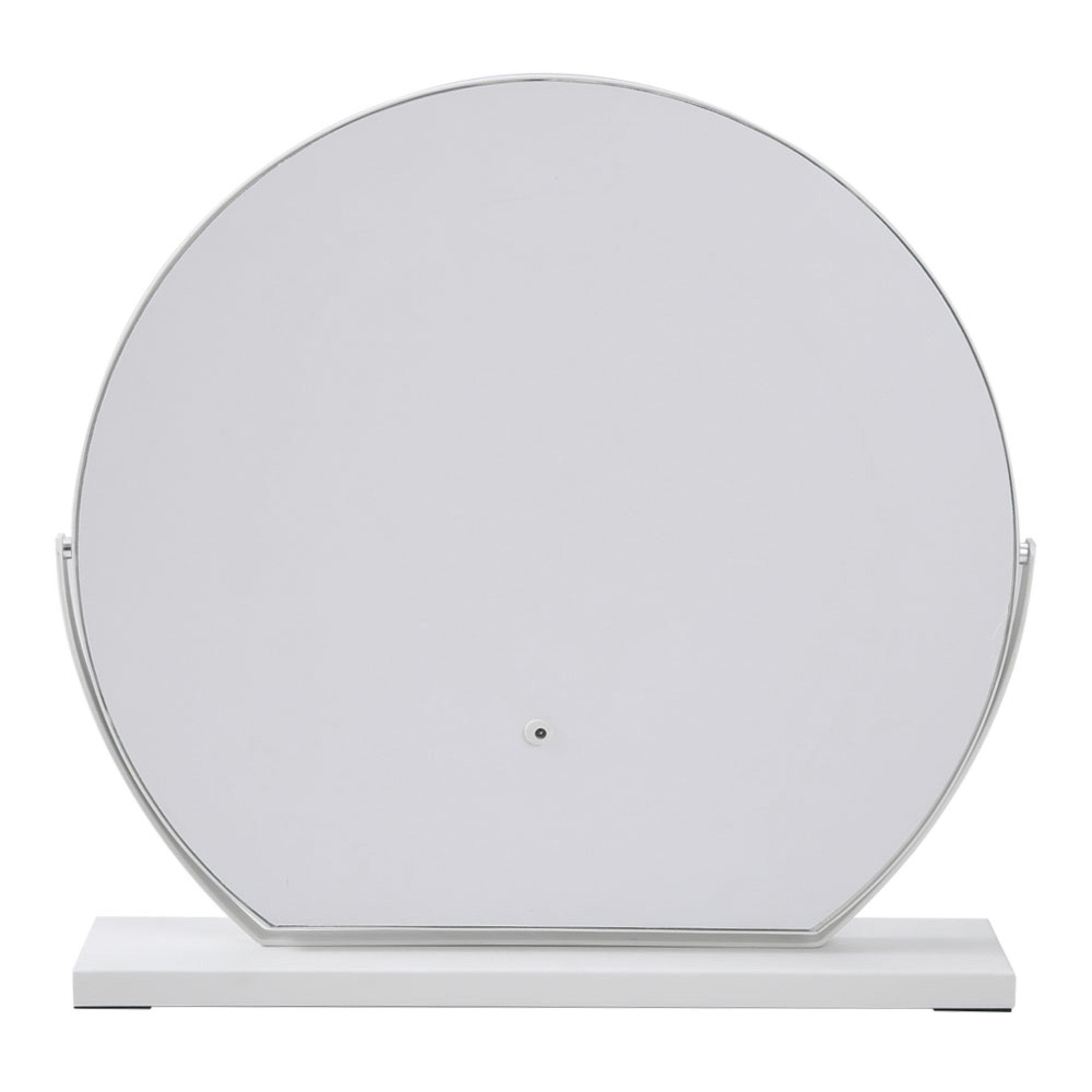 White - Kabinet UK - Round Makeup Mirror with LED Light and Base - 6