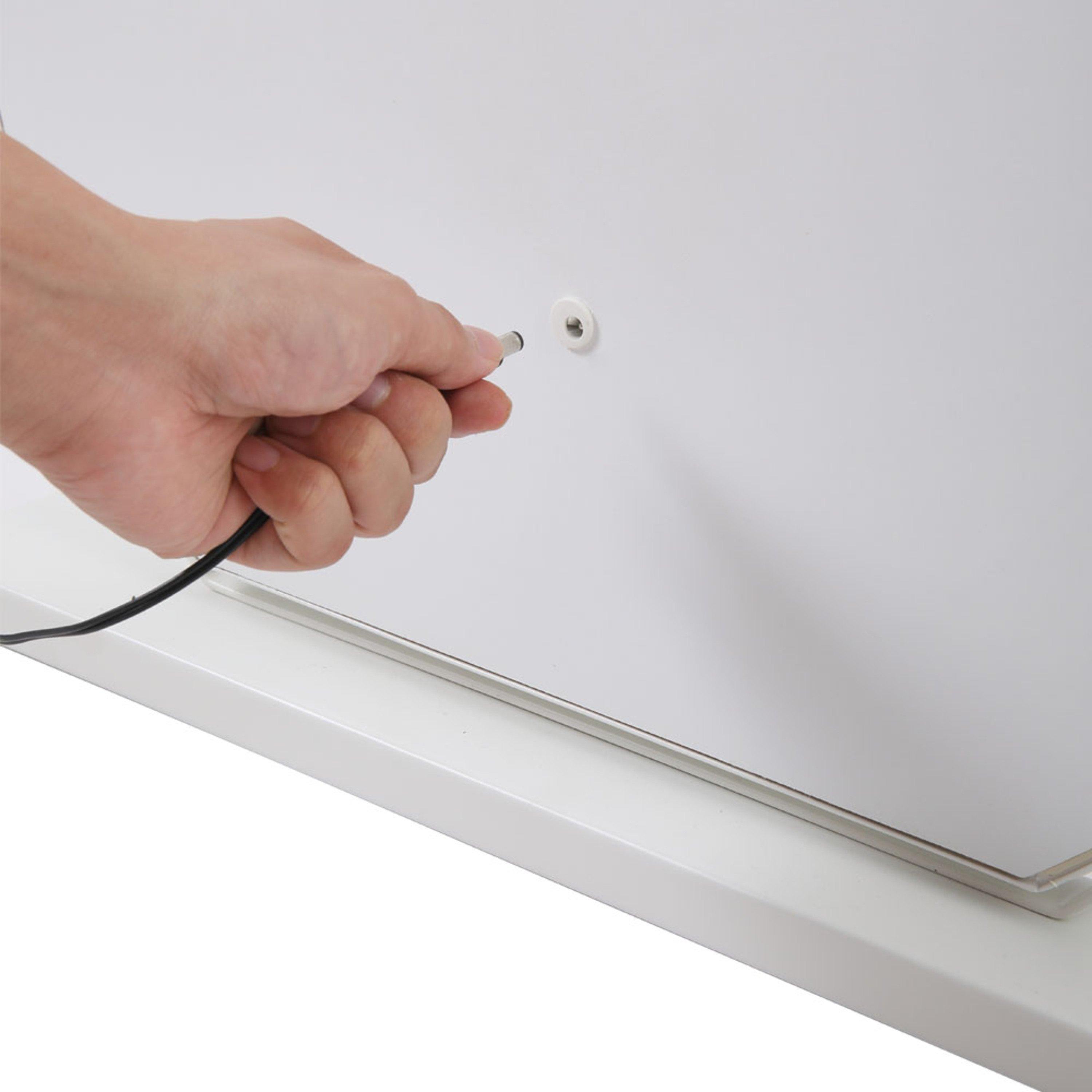 White - Kabinet UK - Round Makeup Mirror with LED Light and Base - 7