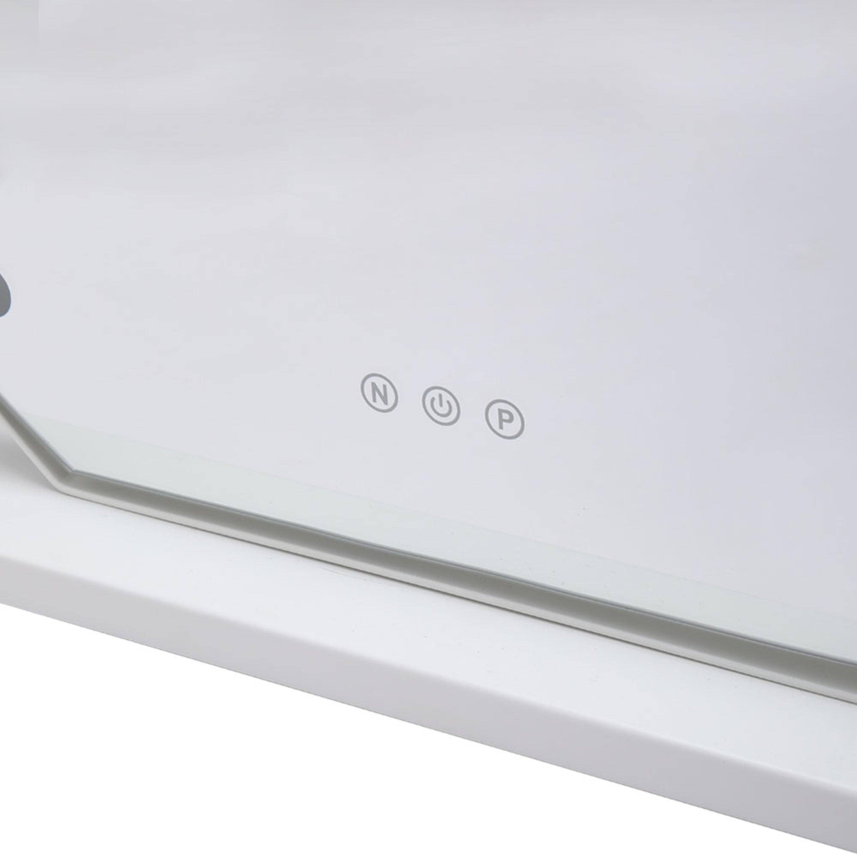 White - Kabinet UK - Round Makeup Mirror with LED Light and Base - 10