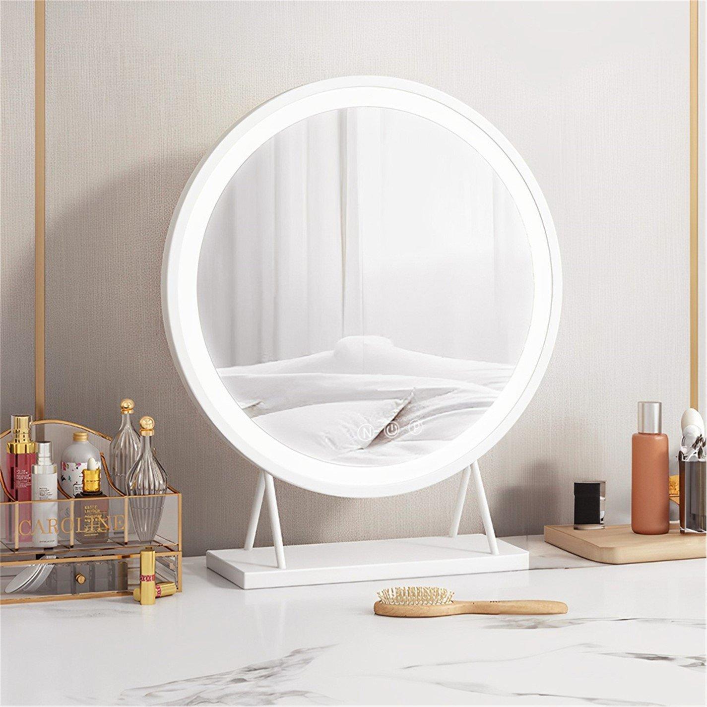 White - Kabinet UK - Round Makeup Mirror with LED Light Strip - 2