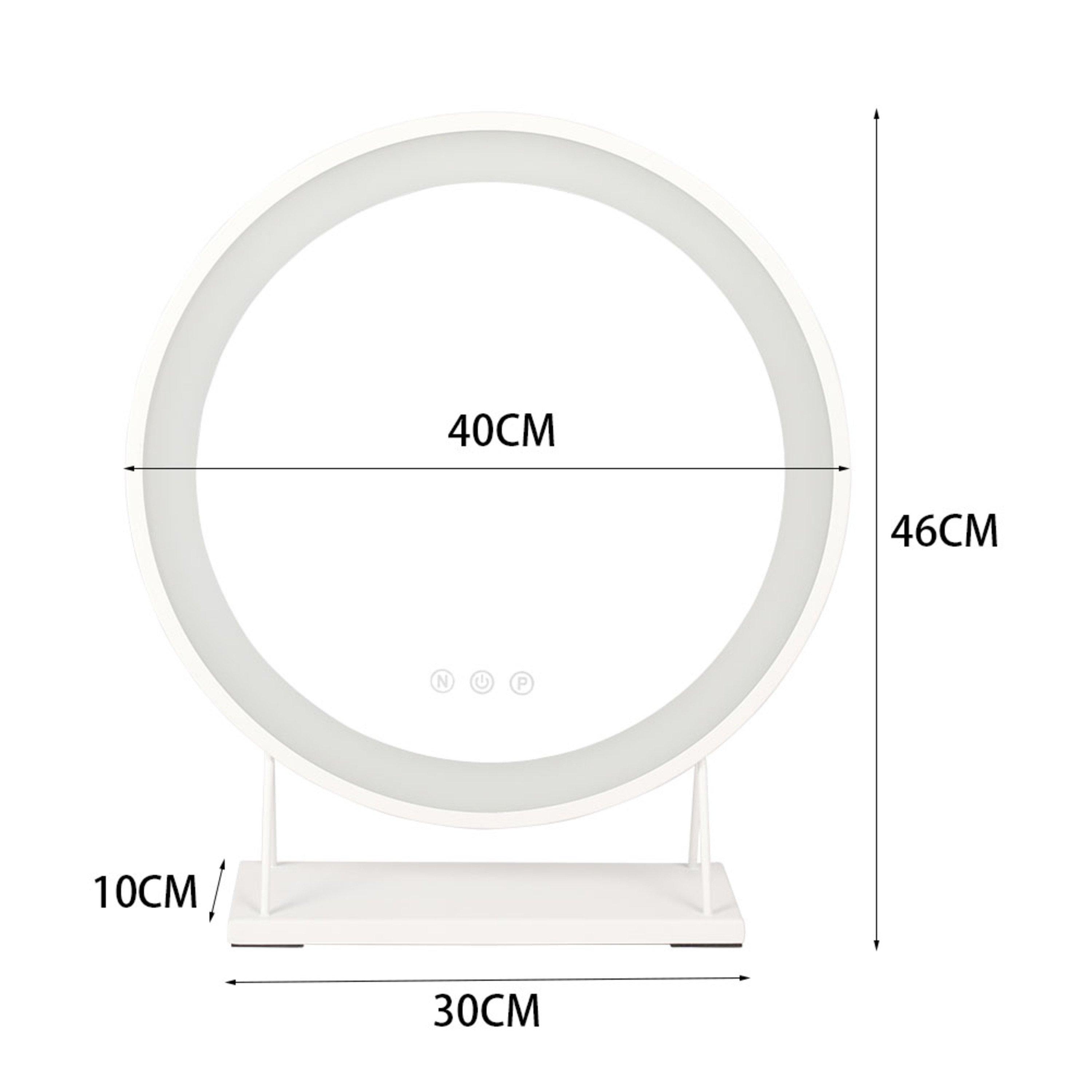 White - Kabinet UK - Round Makeup Mirror with LED Light Strip - 11
