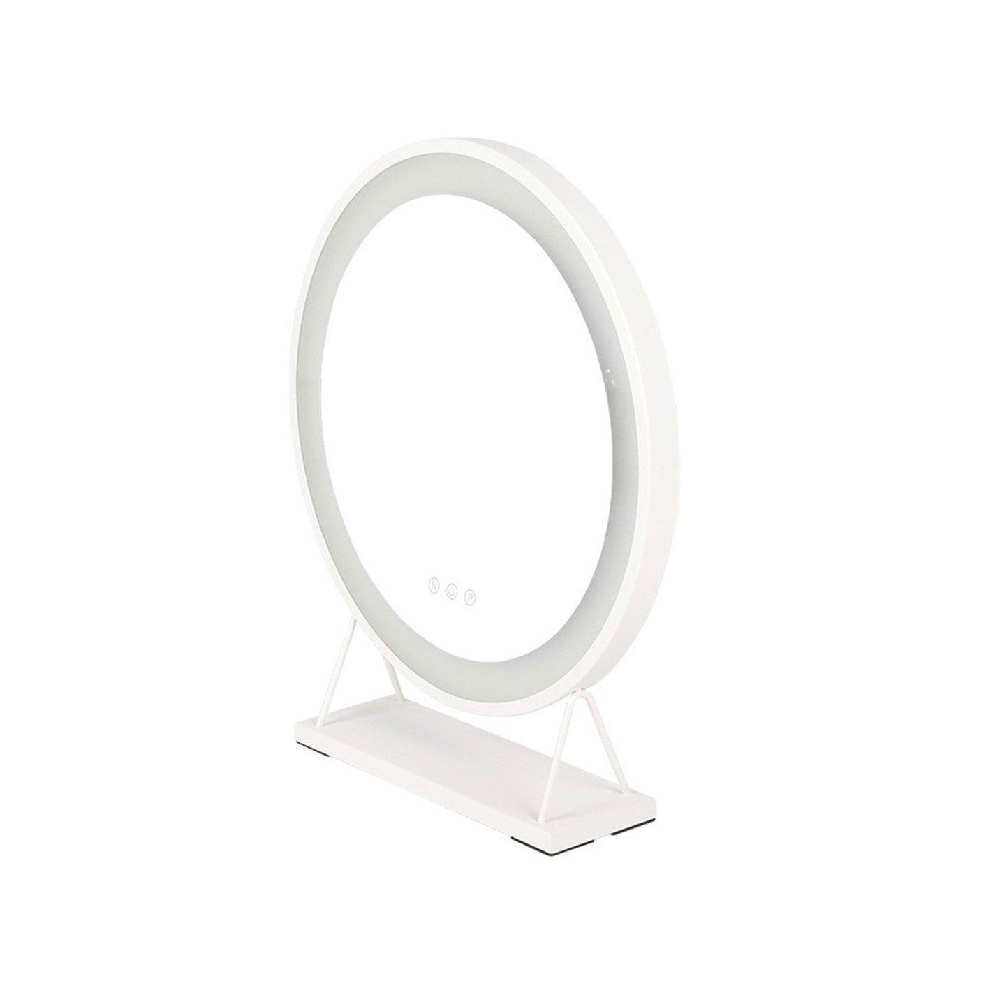 White - Kabinet UK - Round Makeup Mirror with LED Light Strip - 4