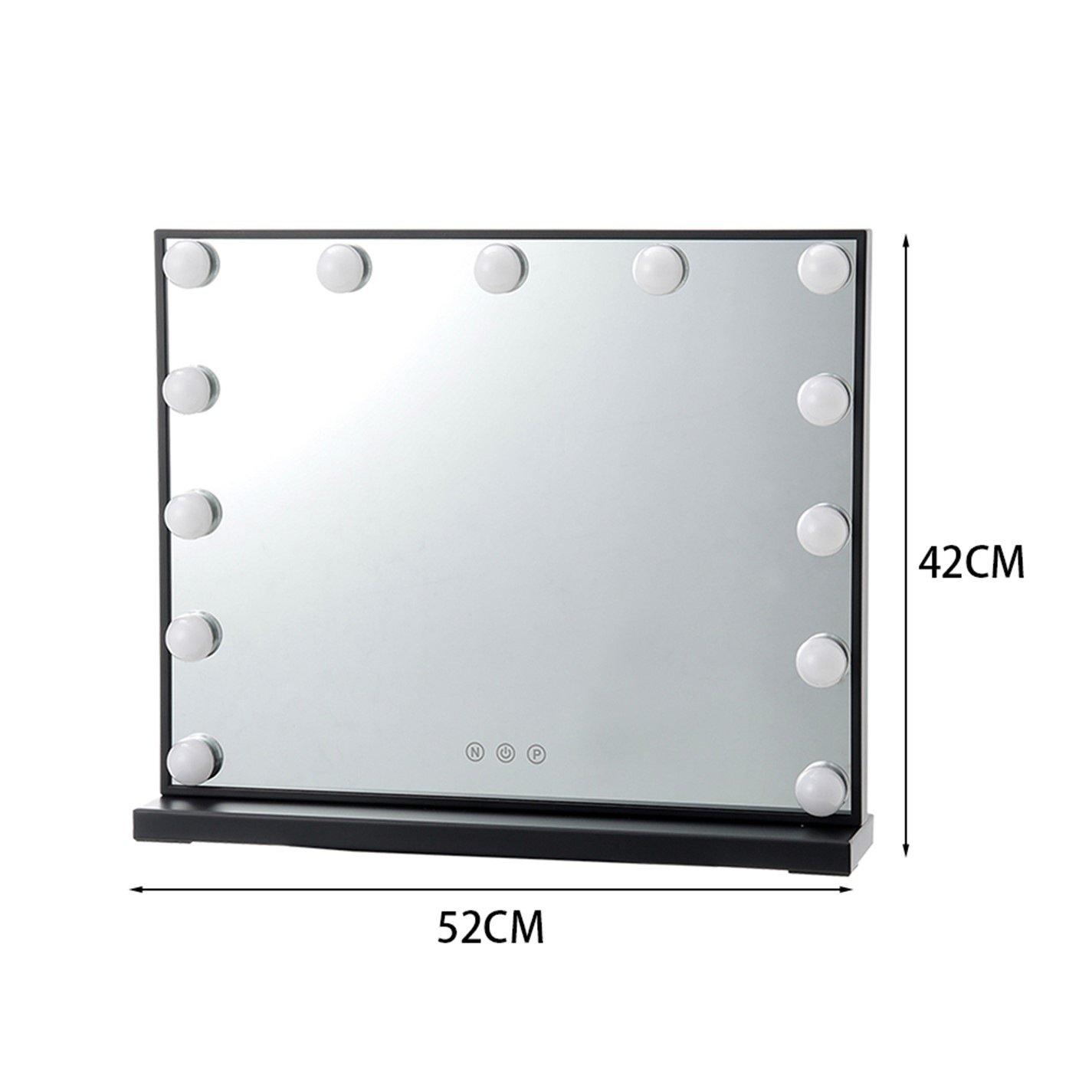 Black - Kabinet UK - Rectangular Makeup Mirror with 13 LED Bulbs - 11