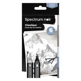 Crafters Companion Spectrum Noir-Classique 6pc-Muted Greys