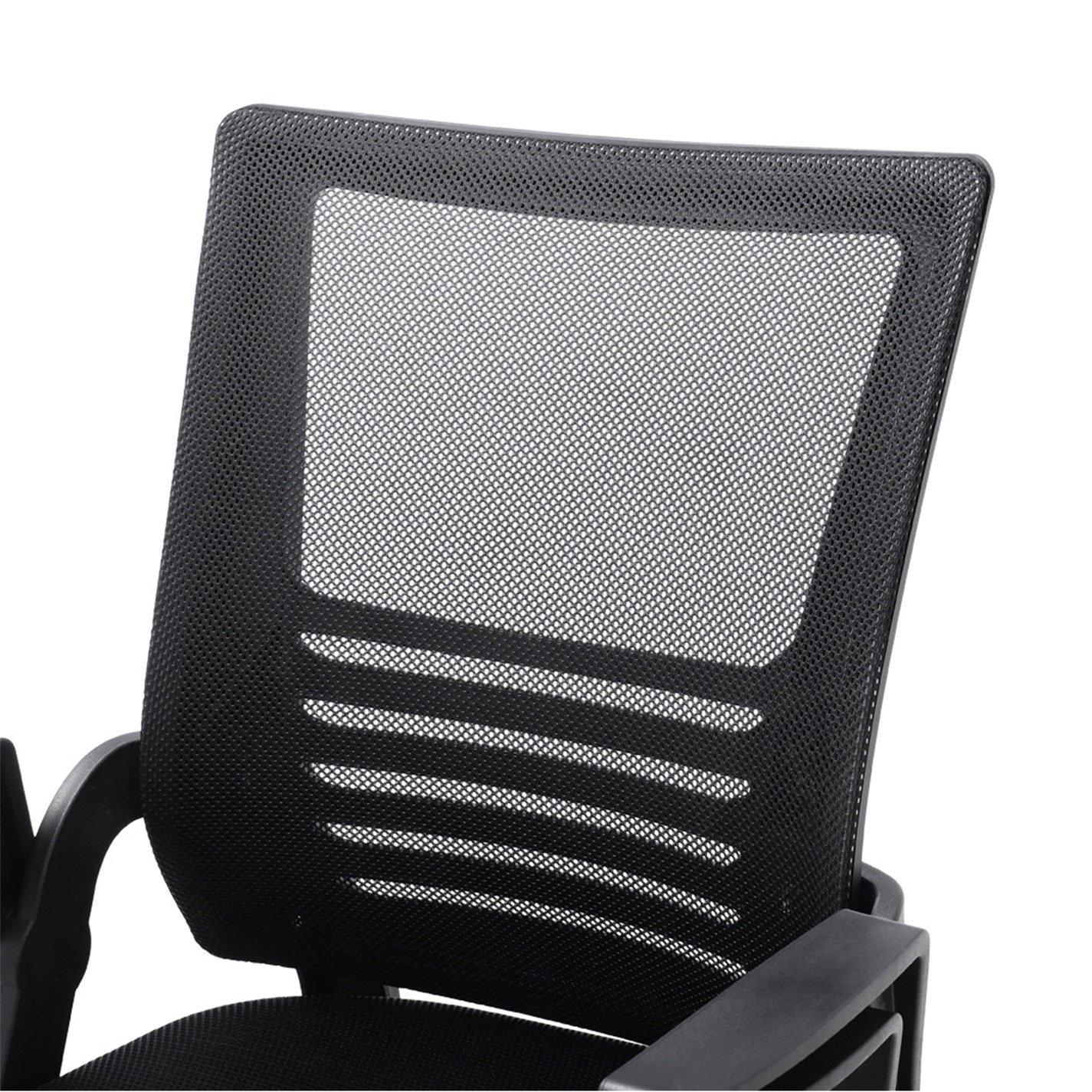 Black - Kabinet UK - Hollow Grid Design Swivel Office Chair Black - 4