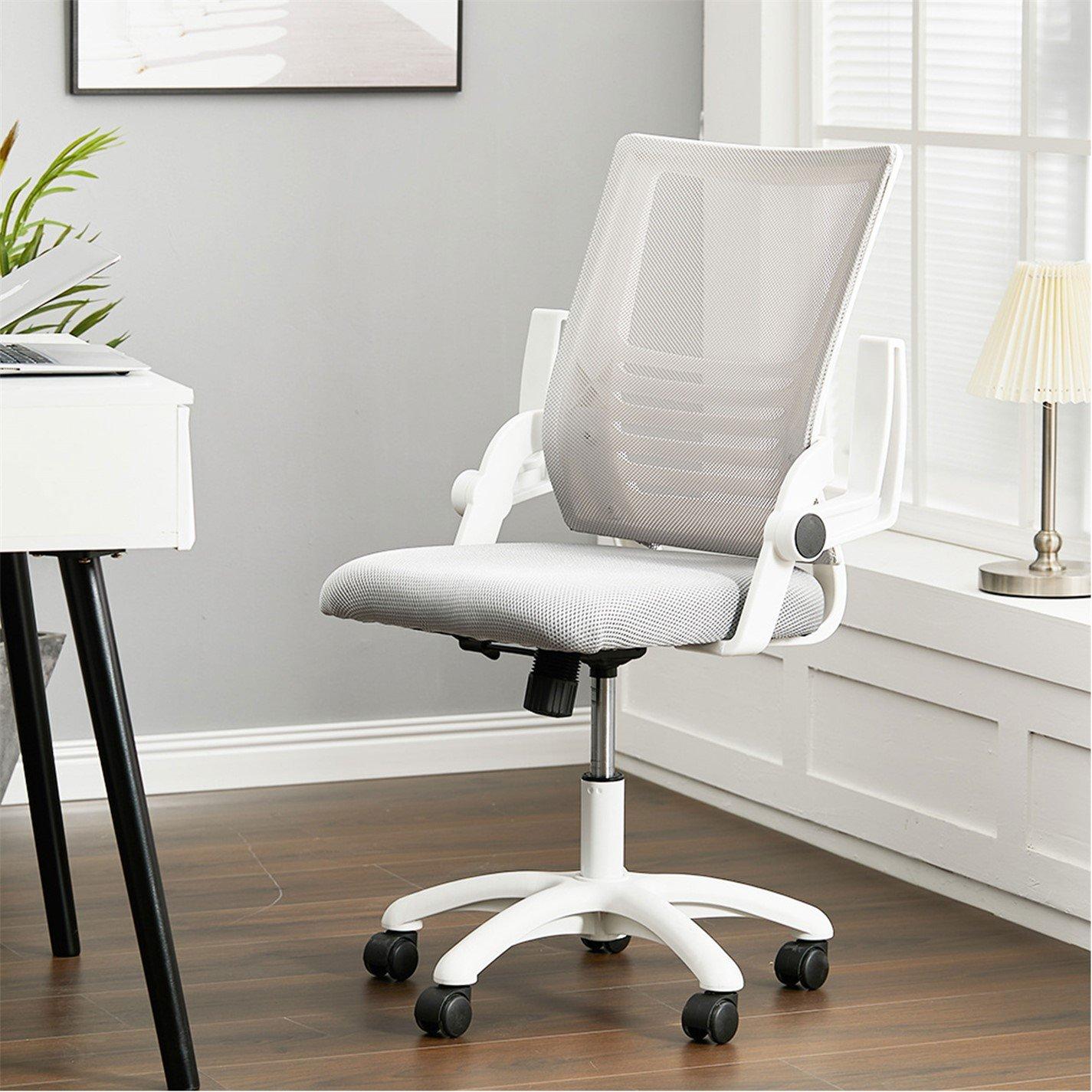 White - Kabinet UK - Hollow Grid Design Swivel Office Chair White - 2