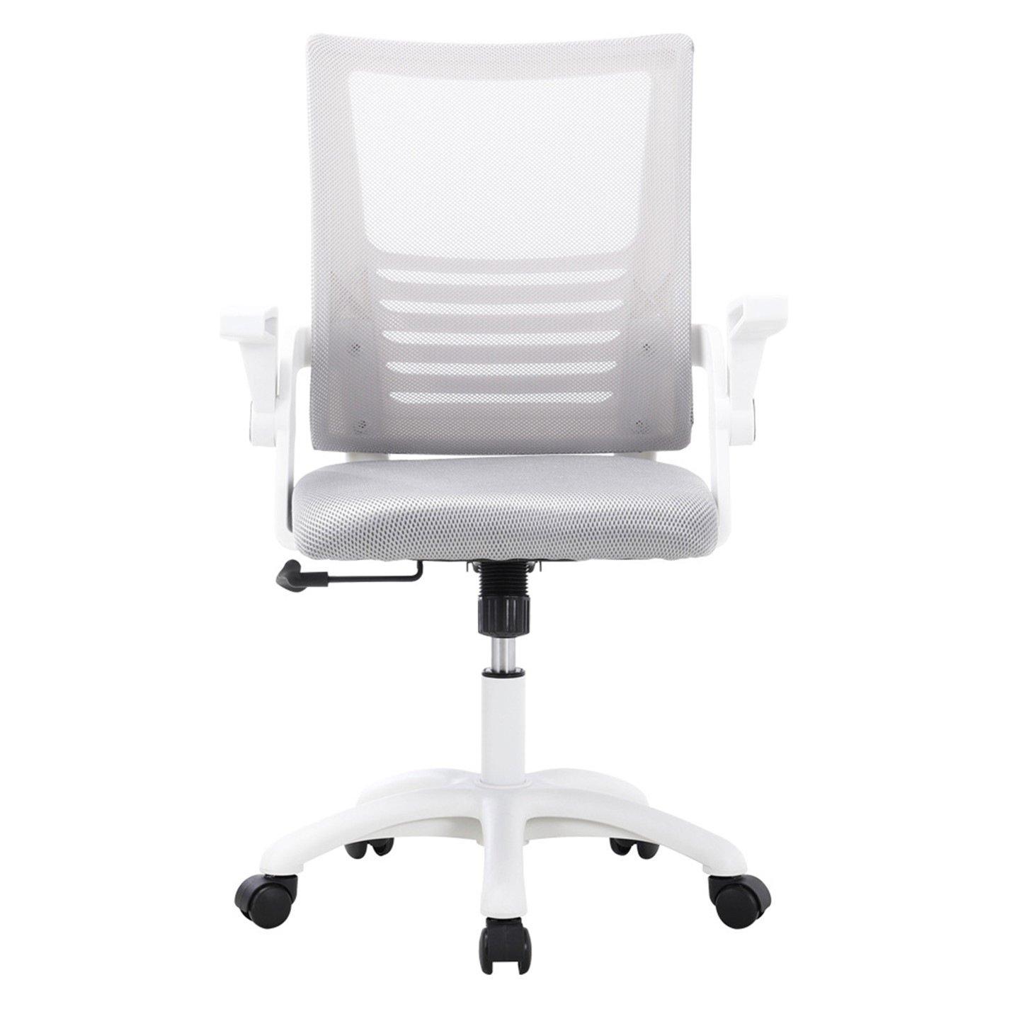 White - Kabinet UK - Hollow Grid Design Swivel Office Chair White - 3