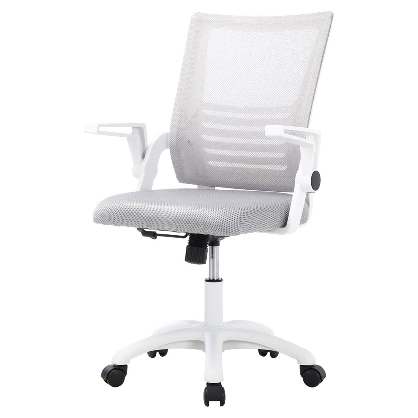 White - Kabinet UK - Hollow Grid Design Swivel Office Chair White - 4