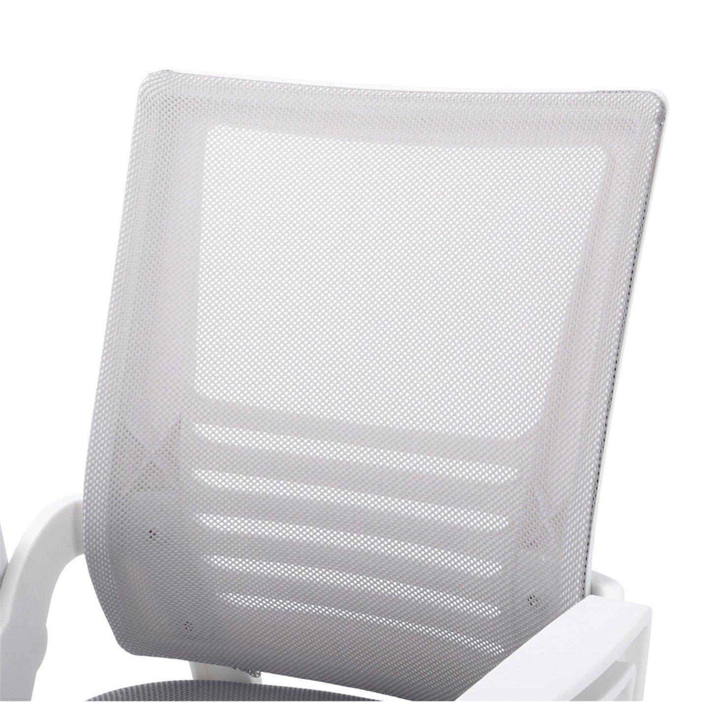 White - Kabinet UK - Hollow Grid Design Swivel Office Chair White - 5