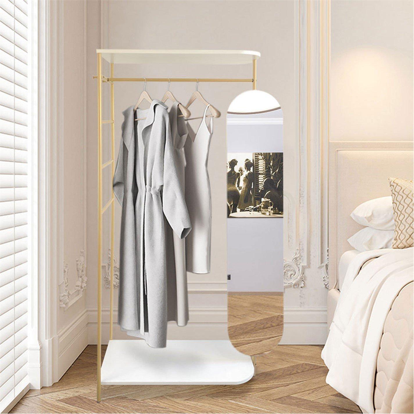 Gold - Kabinet UK - Metal Clothes Rack with Full-Length Mirror - 2