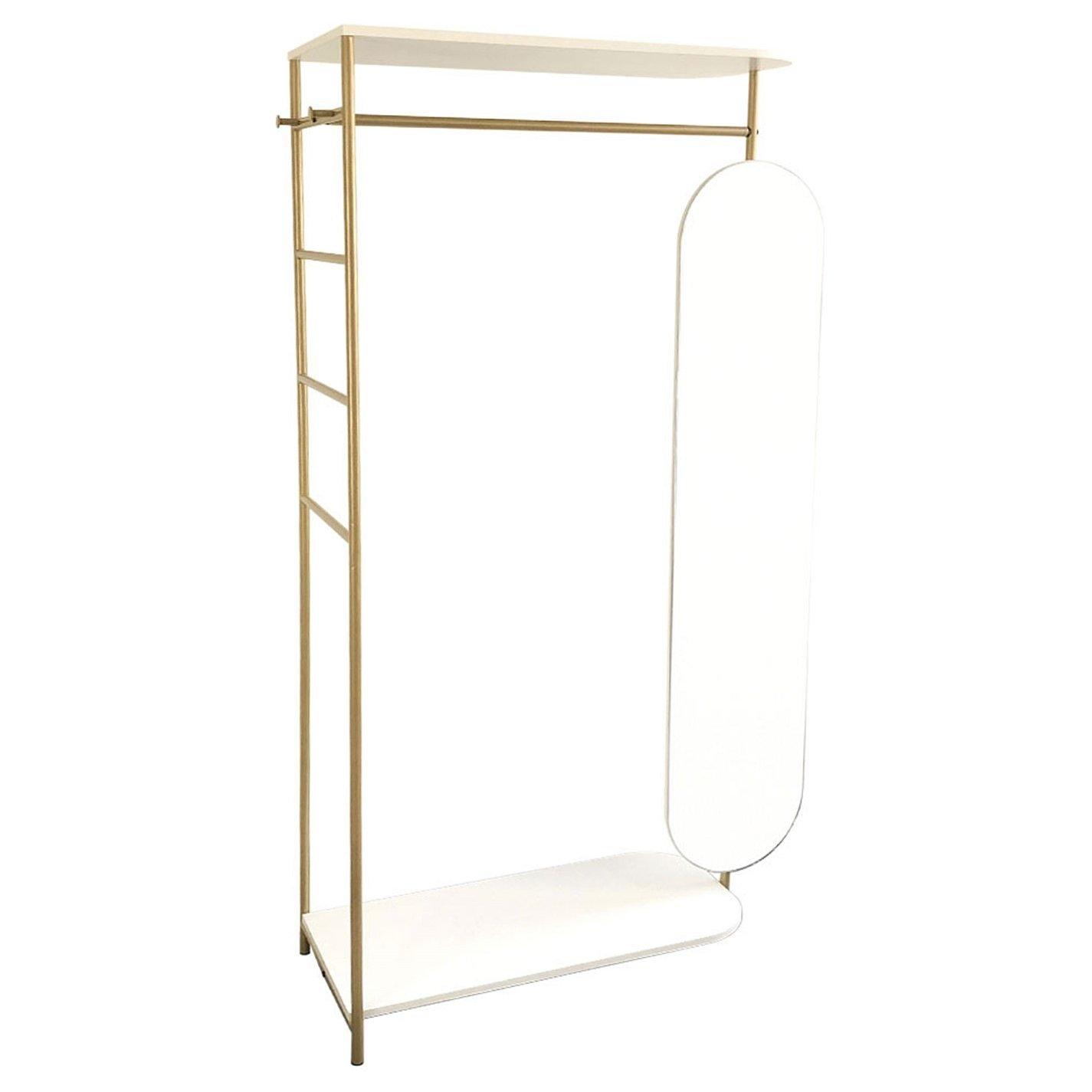 Gold - Kabinet UK - Metal Clothes Rack with Full-Length Mirror - 4