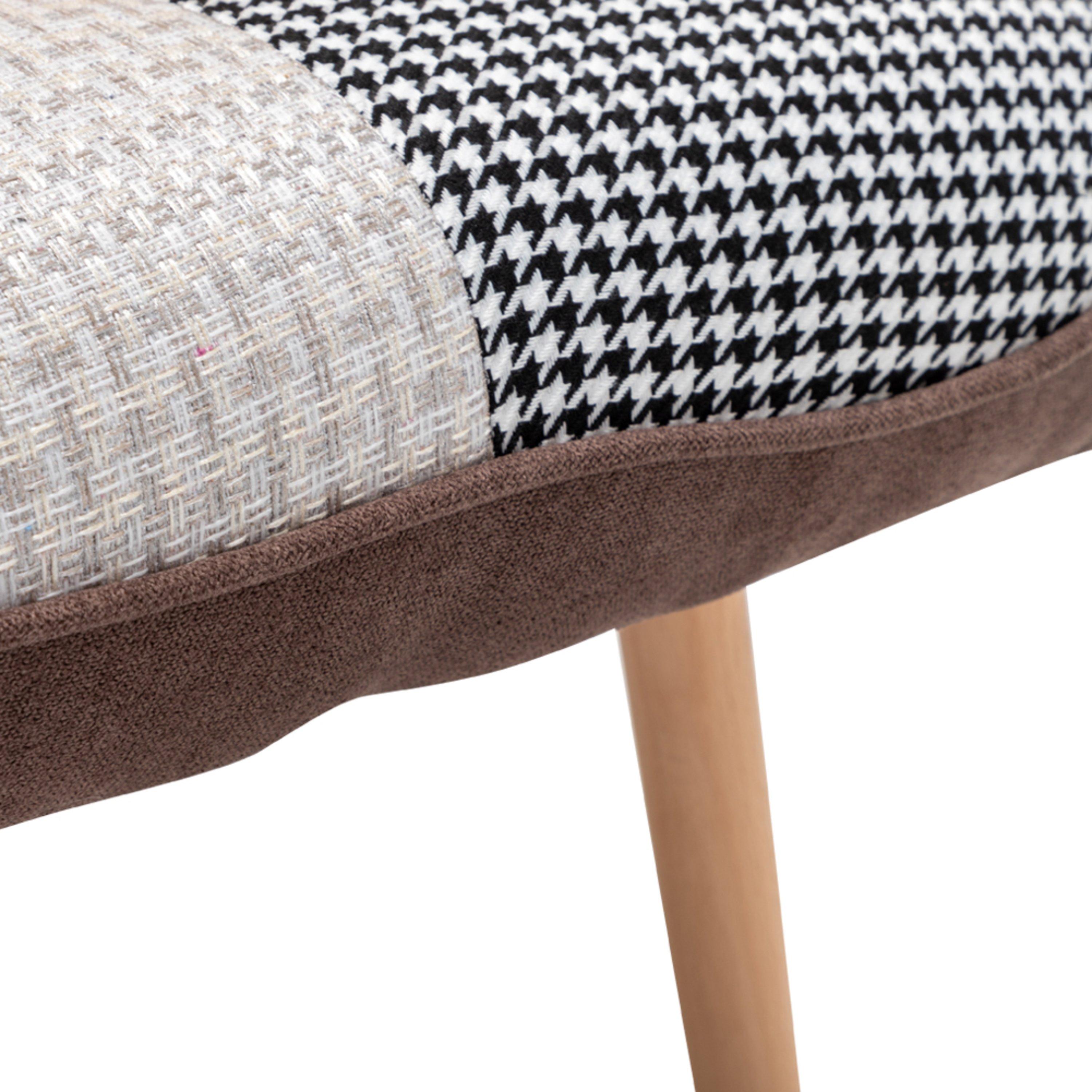 Multi - Kabinet UK - Splicing Design Armchair with Pillow and Footstool - 11