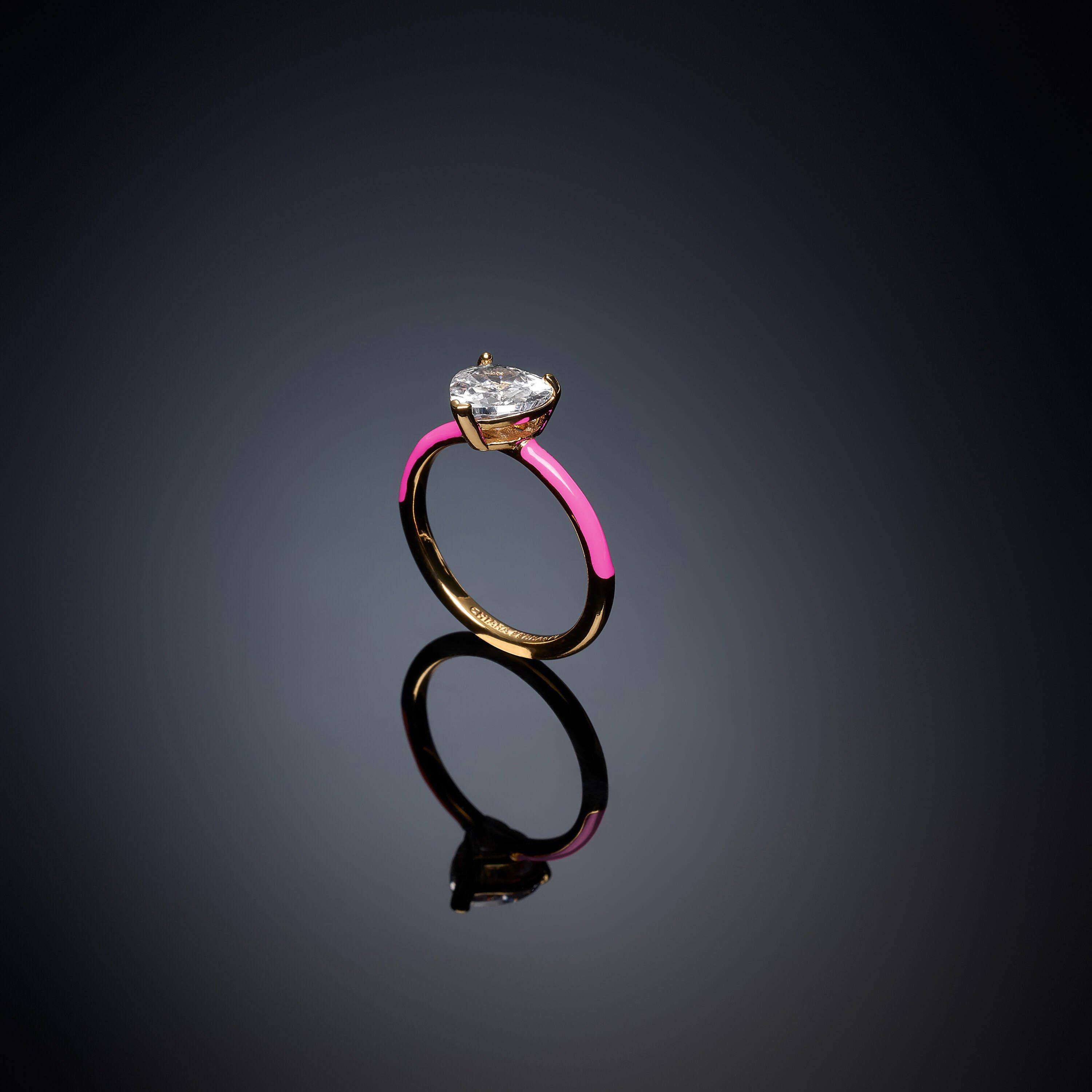 Yellow Gold - Chiara Ferragni - Women's Love Silver-Tone Eye Logo Band Ring
