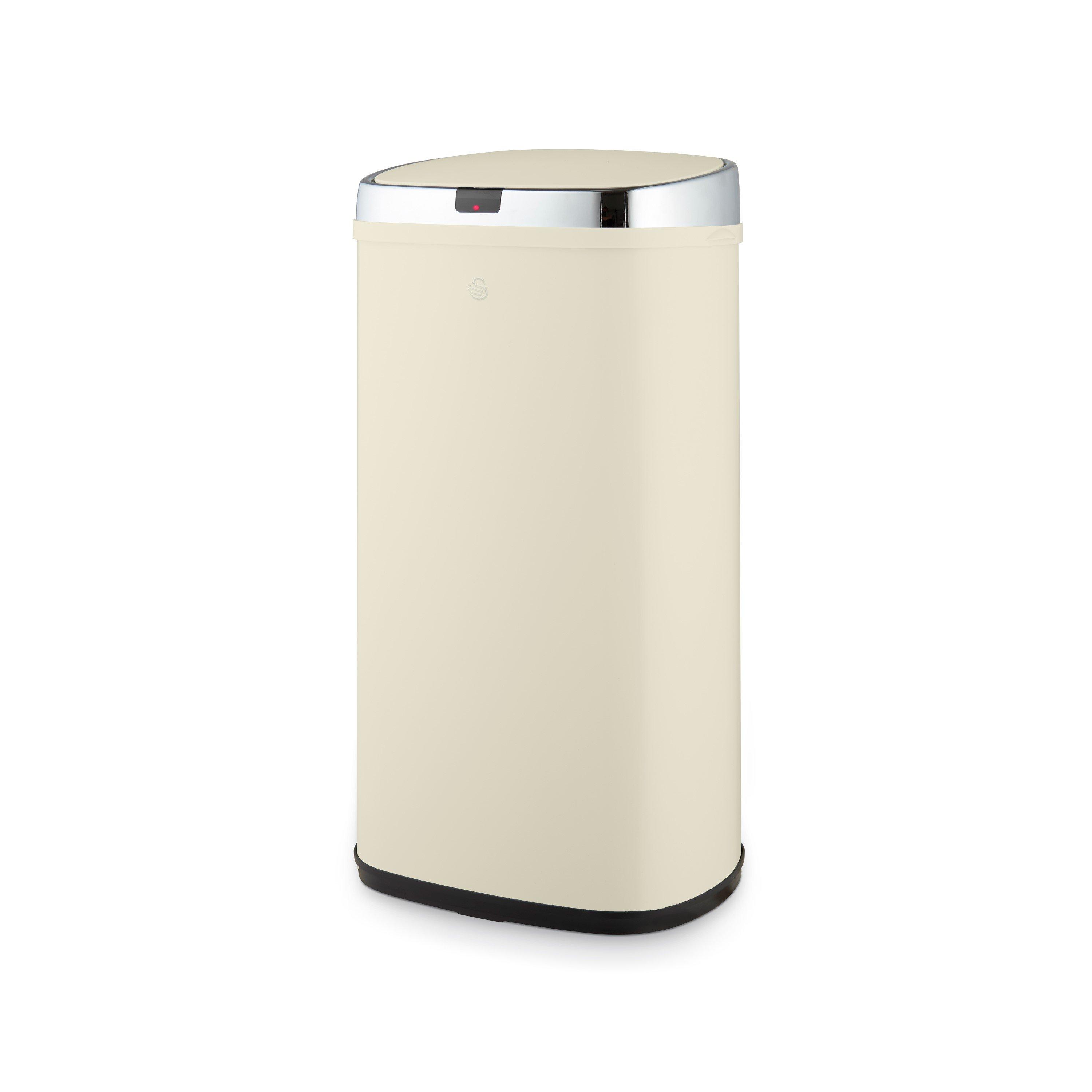 Cream - Swan - 42L Square Sensor Bin Cream - 1