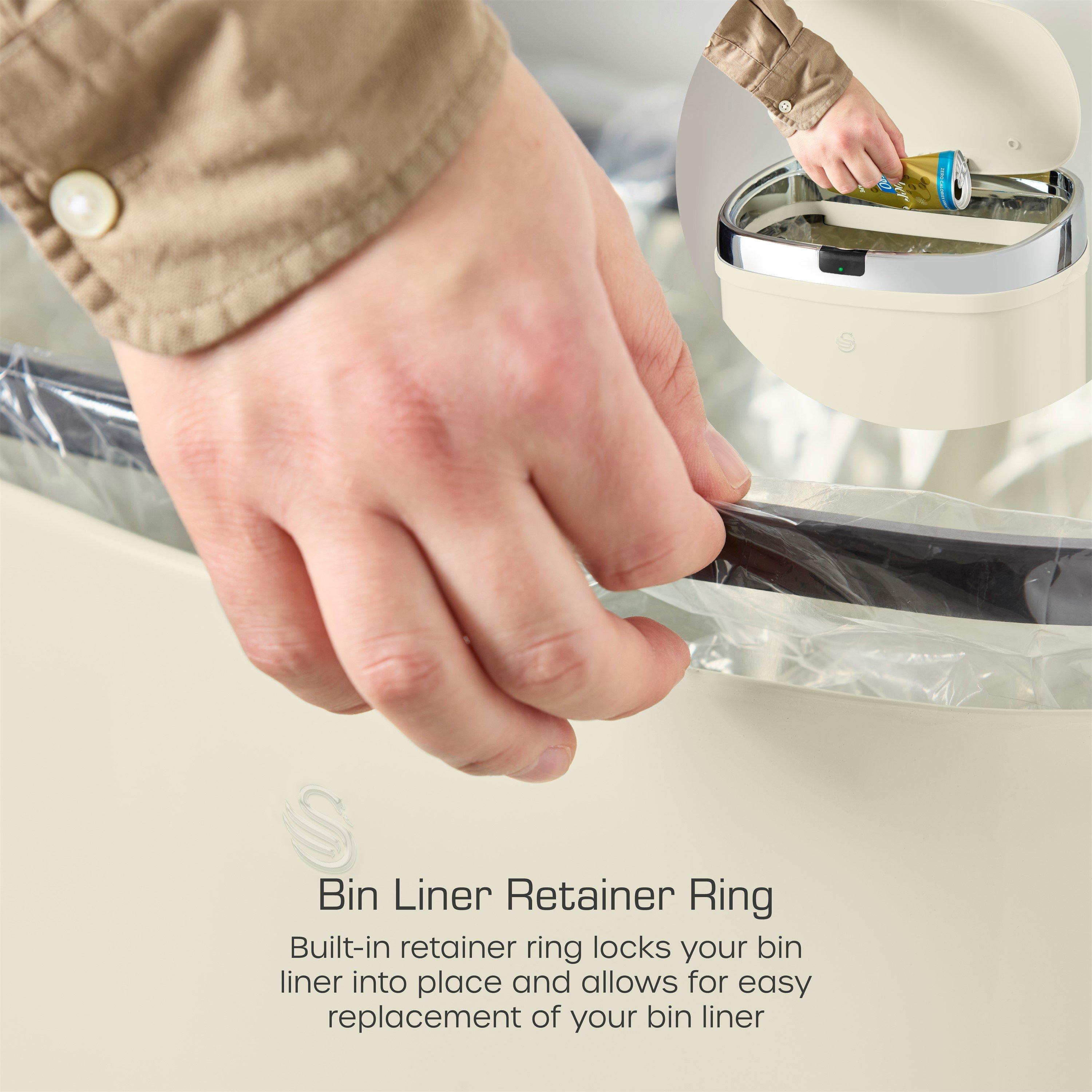 Cream - Swan - 42L Square Sensor Bin Cream - 4