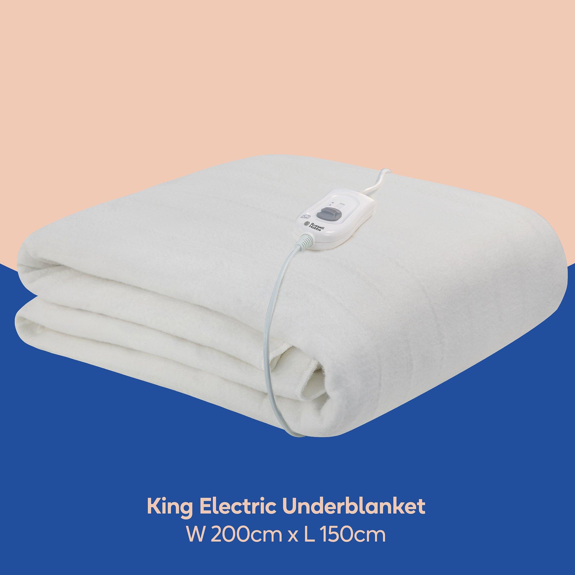 White - Russell Hobbs - RHEK6003 King Electric Underblanket 150 x 200cm - 2