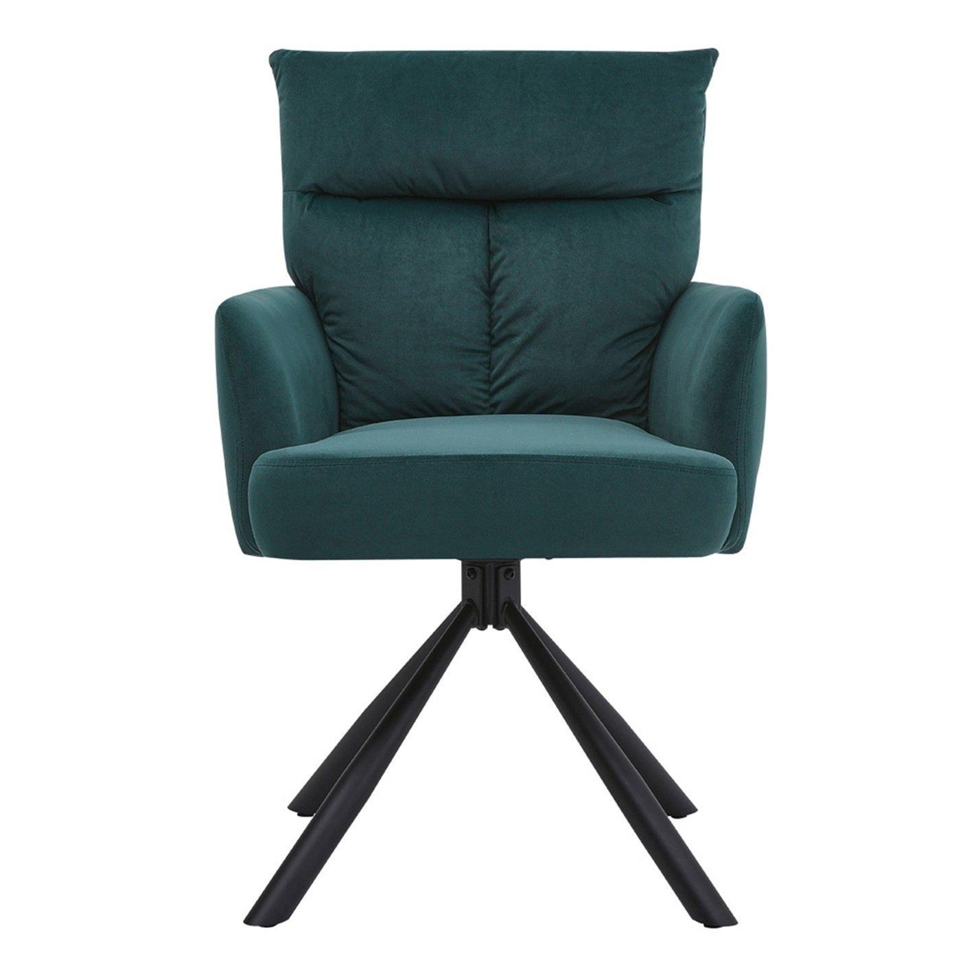 Green - Kabinet UK - Frosted Velvet Swivel ArmchairGreen - 3