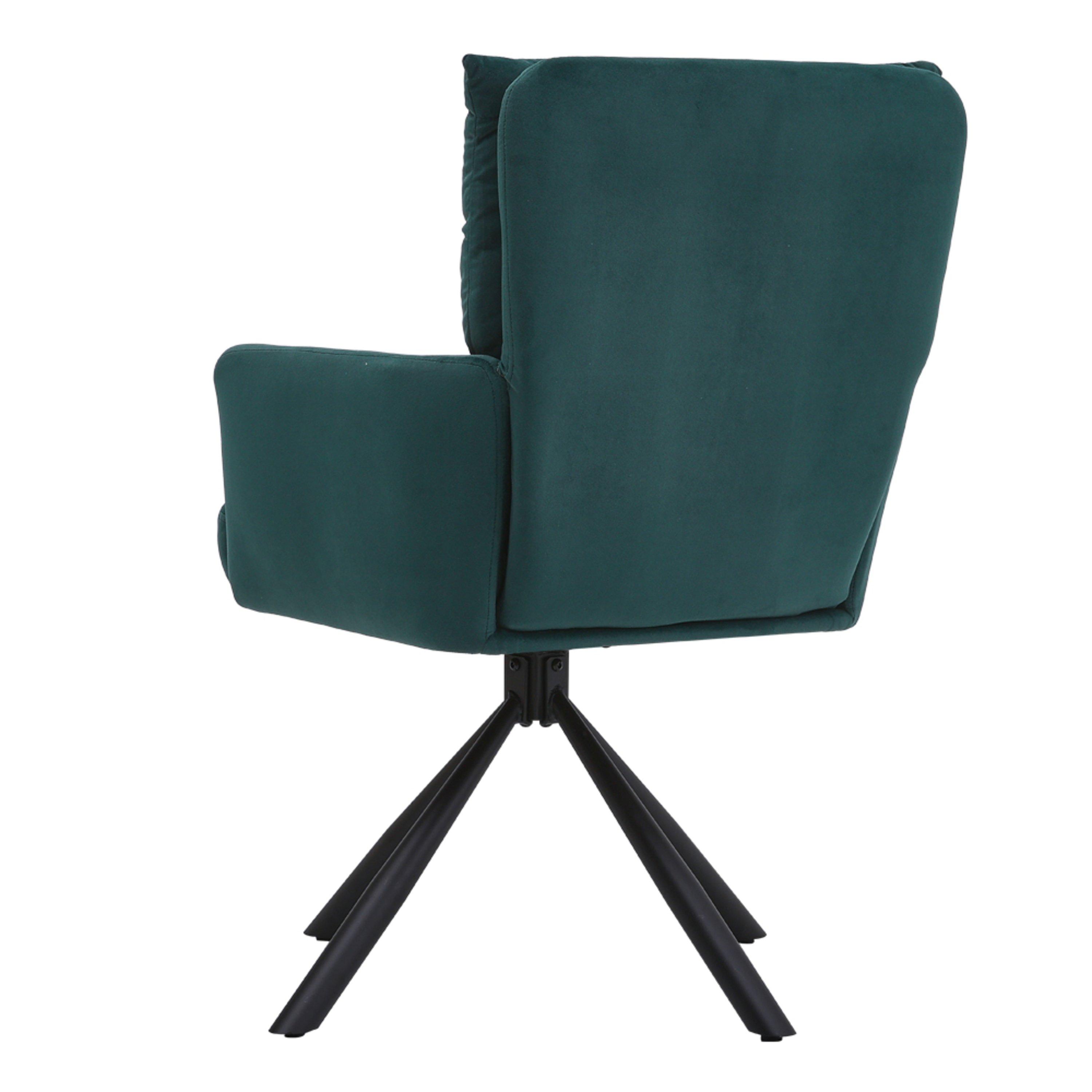 Green - Kabinet UK - Frosted Velvet Swivel ArmchairGreen - 5