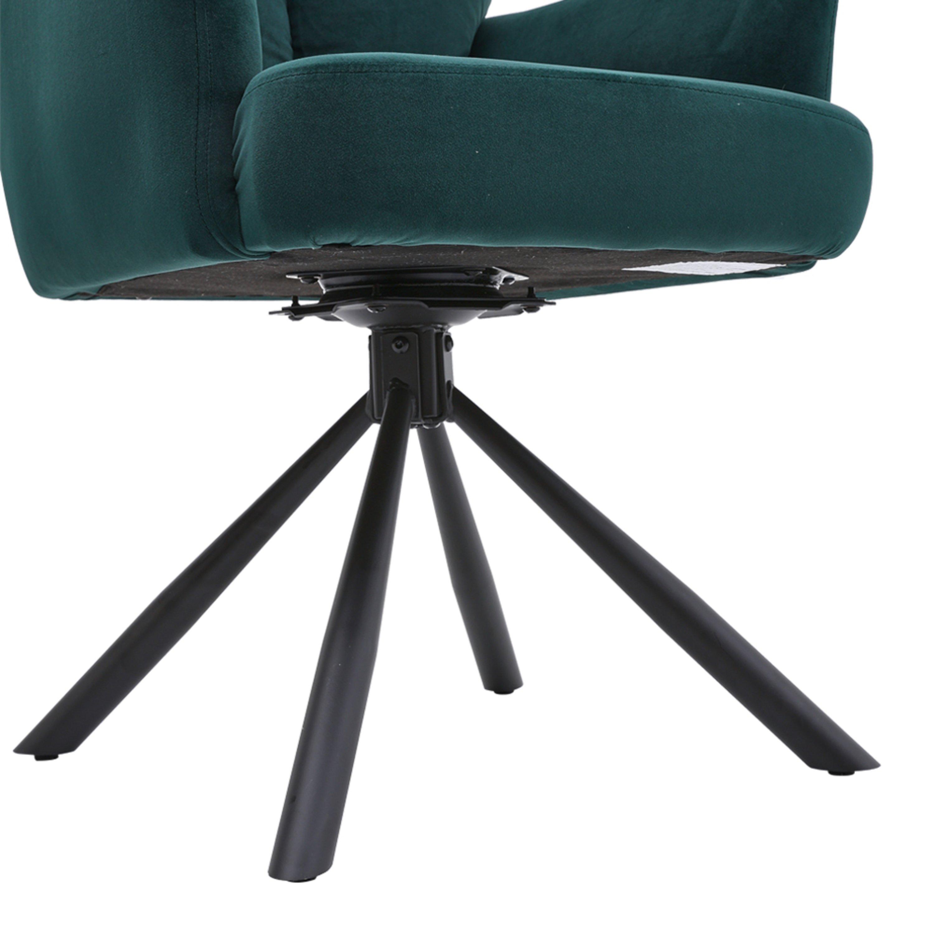 Green - Kabinet UK - Frosted Velvet Swivel ArmchairGreen - 7