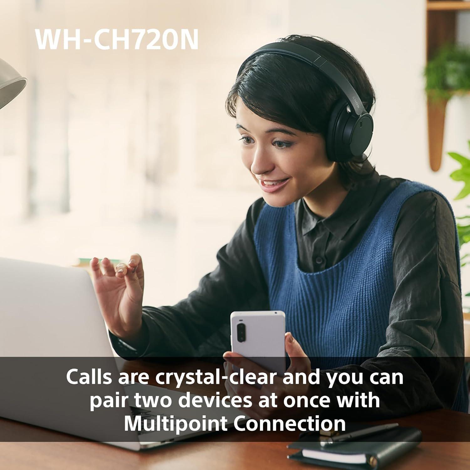 Black - Sony - WH-CH720N Noise Cancelling Wireless Headphones- Black - 6
